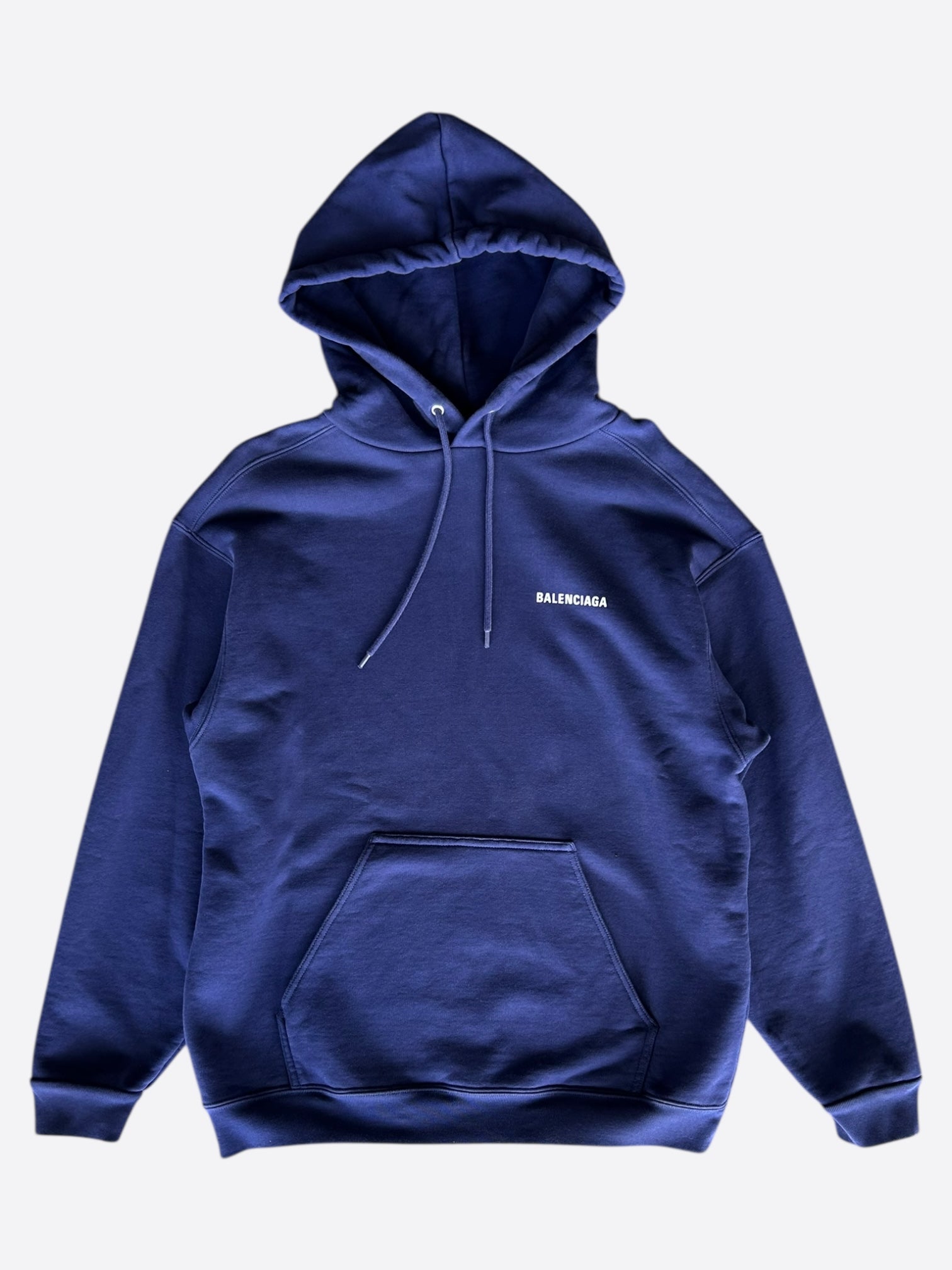 Balenciaga Blue & White Logo Hoodie - Stylish Designer Sweatshirt for Men & Women | Perfect for Streetwear, Casual Outfits & Fashion Statements