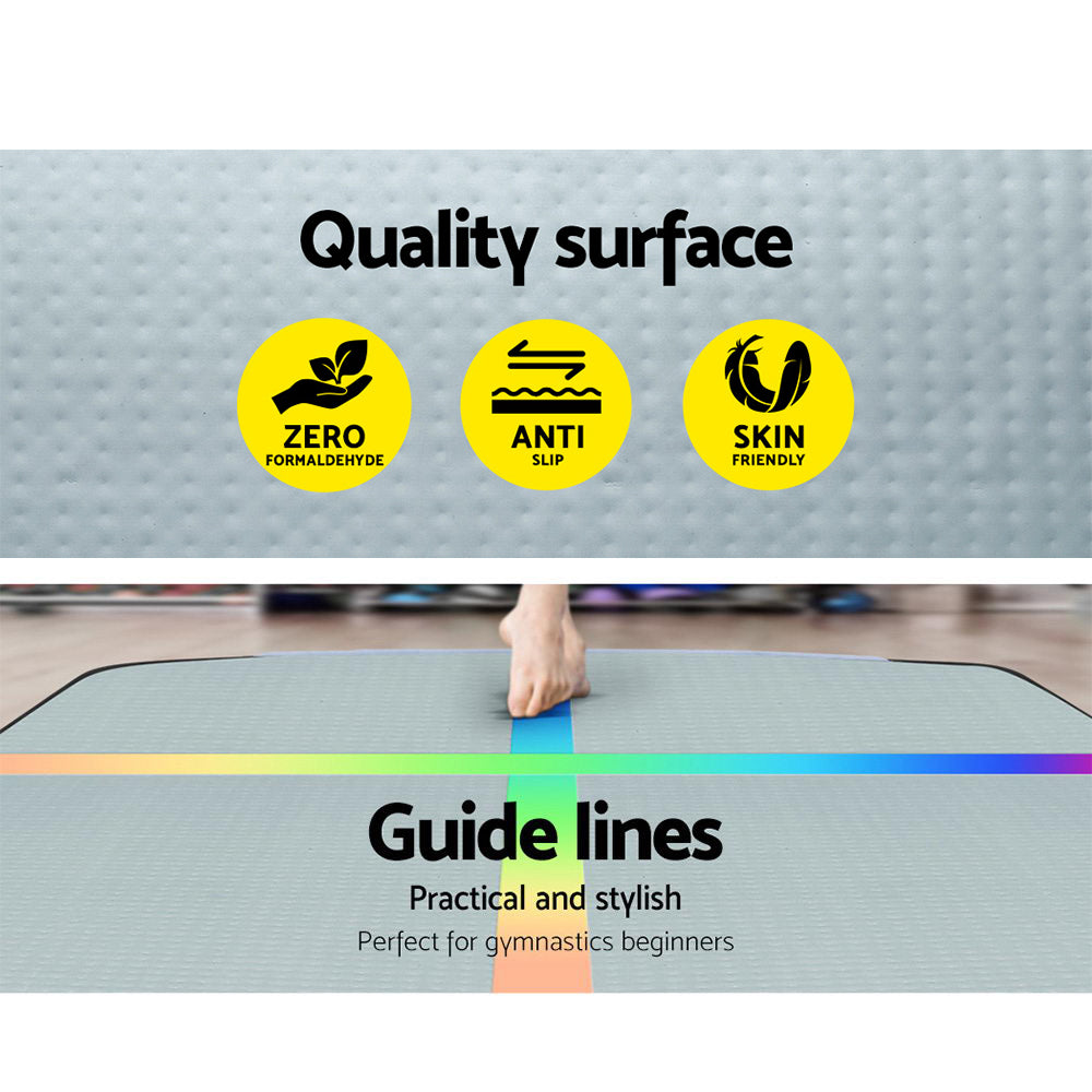 Everfit 3X1M Air Track Inflatable Tumbling Mat - Professional Gymnastics & Yoga Mat for Home Training, Backyard Exercises, Kids Play - Perfect for Gymnasts, Cheerleaders, and Fitness Enthusiasts