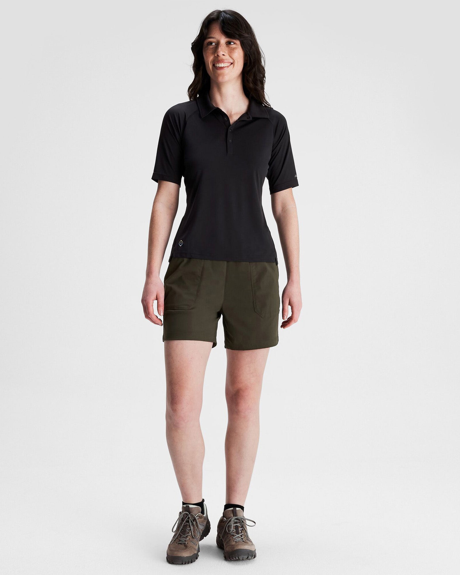 Women's SUN Stopper LT Polo Shirt - UPF 50+ Sun Protection, Moisture-Wicking & Breathable, Black Stingray Color | Perfect for Golf, Tennis & Outdoor Activities
