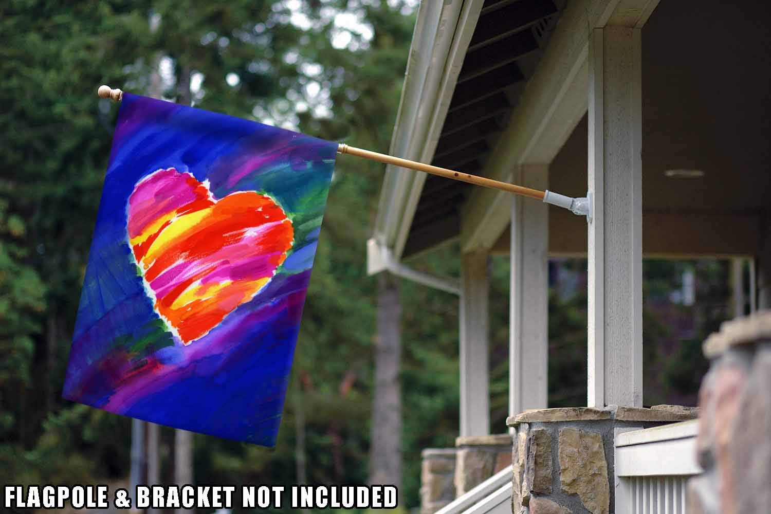 Toland Home Garden 1010787 Blue Heart Valentine Flag - 28x40 Inch Double Sided Outdoor Yard Decoration for Valentines Day | Perfect for Front Porch, Garden, and House Decor