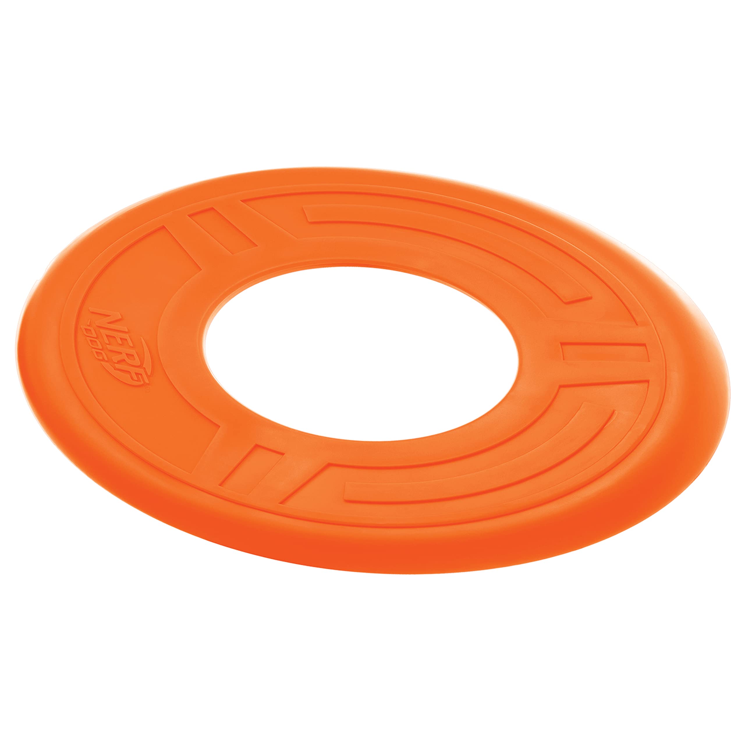 Nerf Dog Atomic Flyer - 10 Inch Durable Rubber Flying Disc Dog Toy for Medium & Large Breeds - Outdoor Fetch Toy for Active Dogs - Perfect for Beach, Park & Backyard Playtime