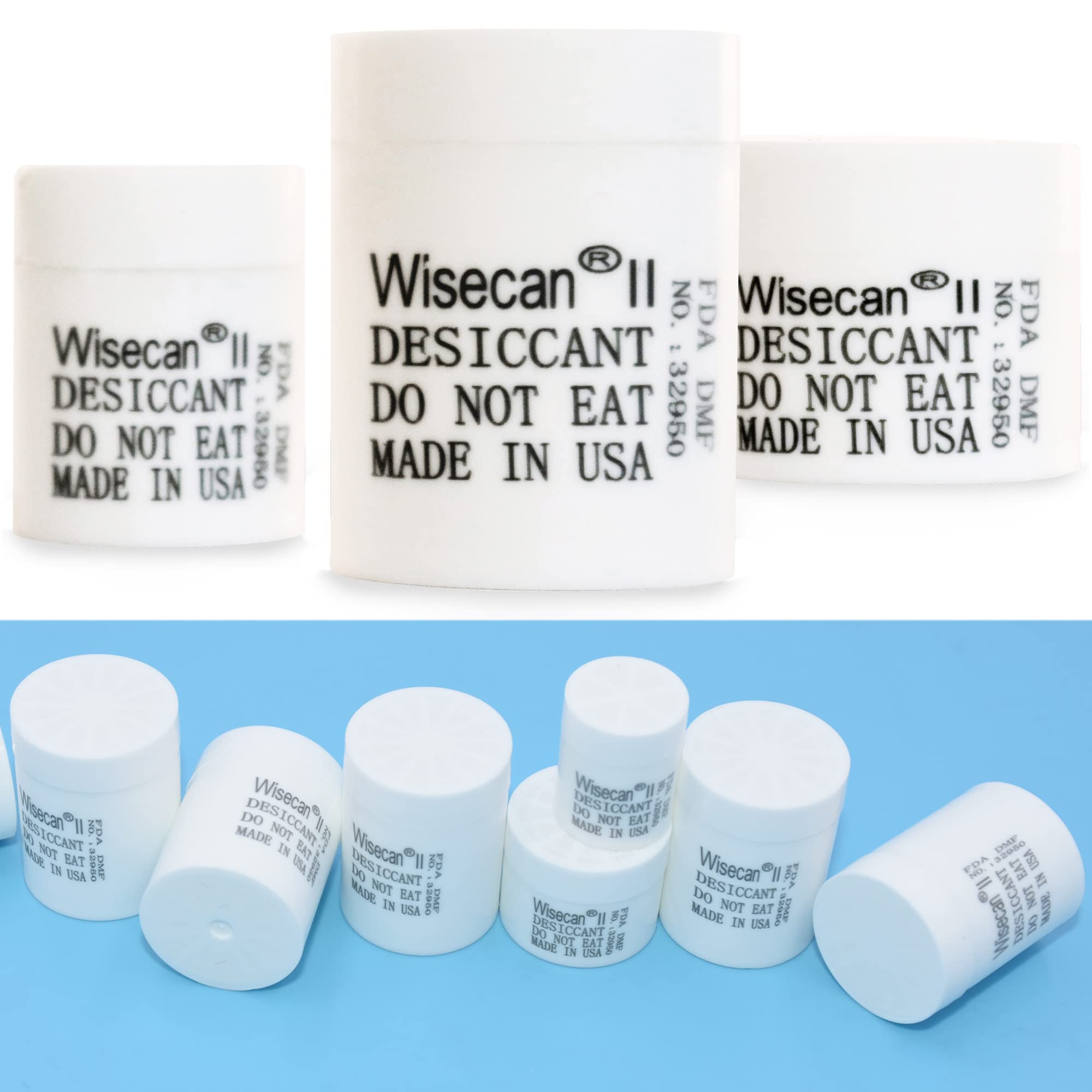 50 Pack 3 Gram Silica Gel Canister Desiccants - Food Safe Moisture Absorbers for Dry Storage | Wisecan Dehumidifier Capsules for Food, Medicine & Electronics Protection