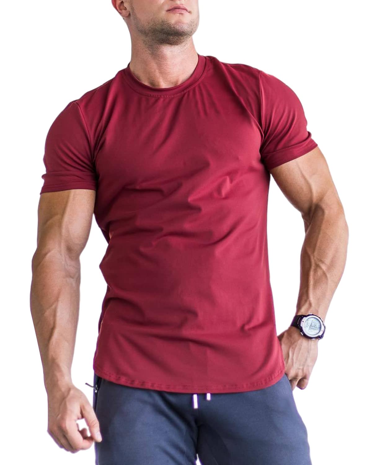 Men's Muscle Fit T-Shirt - Athletic Short Sleeve Workout Tee | Lightweight Gym Shirt with Crew Neck | Perfect for Training, Running & Casual Wear