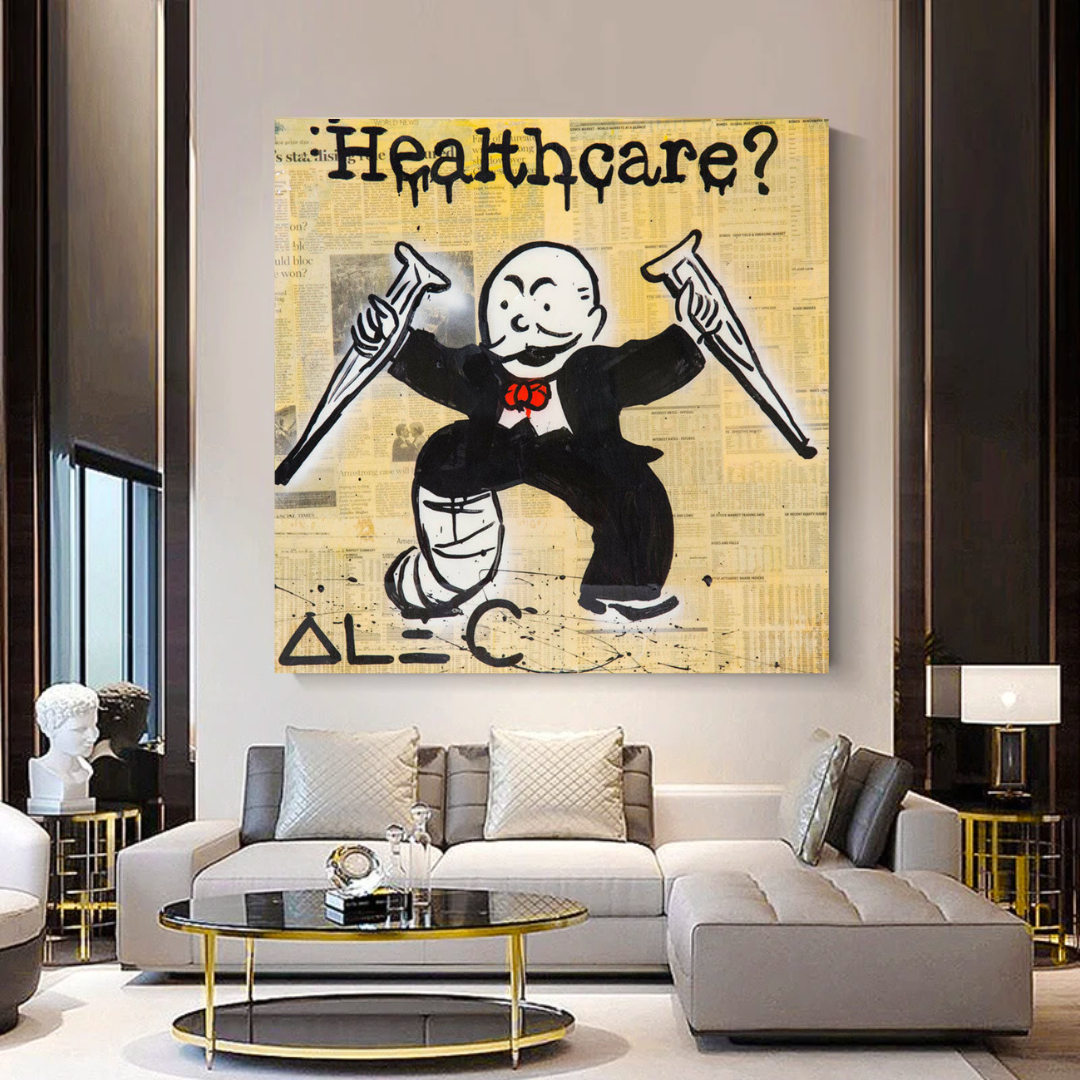 Alec Monopoly Art Print - Vintage Healthcare & Medical Newspaper Style Wall Decor for Home, Office, or Clinic