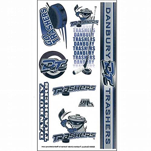 Danbury Trashers Temporary Tattoos - Hockey Fan Stickers for Game Day, Parties & Costumes - Waterproof Fake Tattoo Decals for Men Women Kids