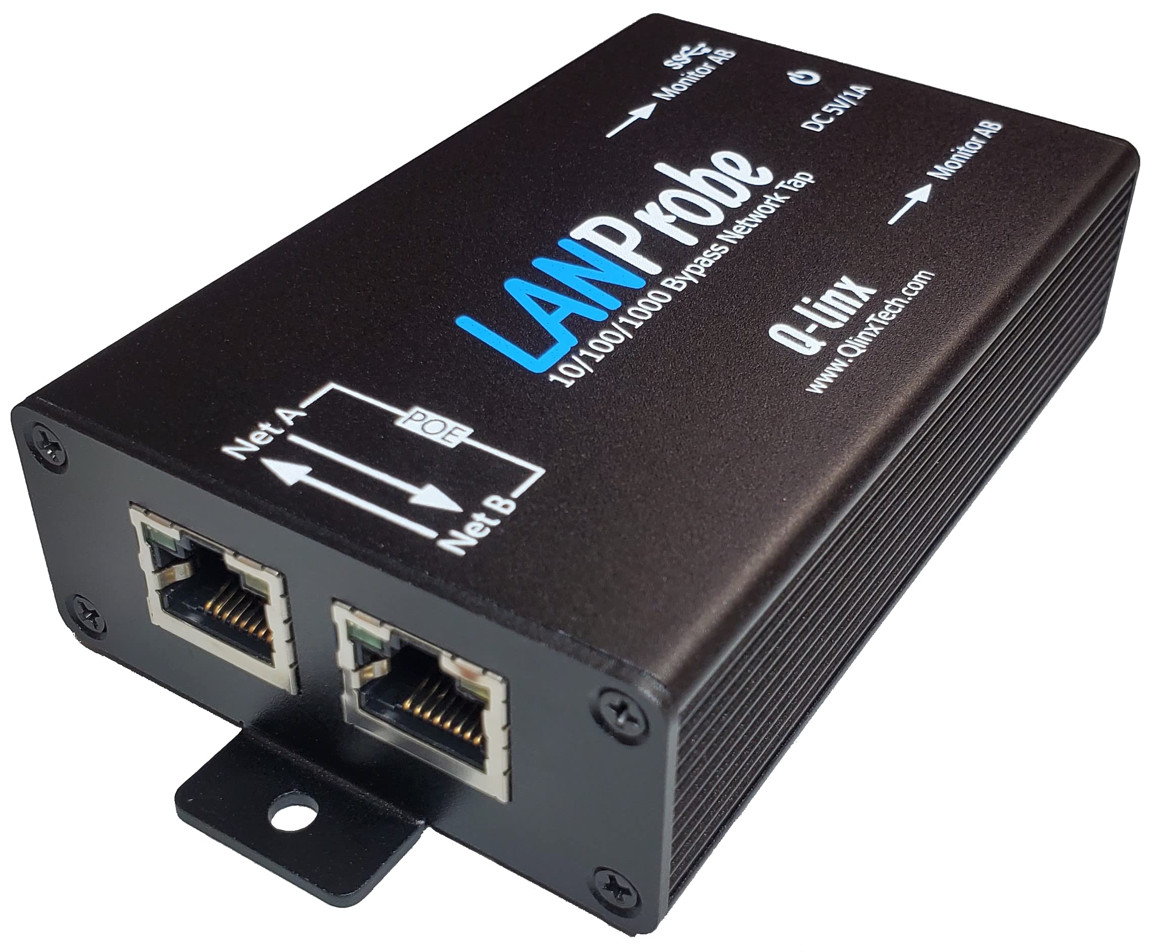 10/100/1000 Gigabit Ethernet USB Bypass Network Tap - High-Speed Network Monitoring Tool for IT Security, Data Analysis & Cybersecurity Testing