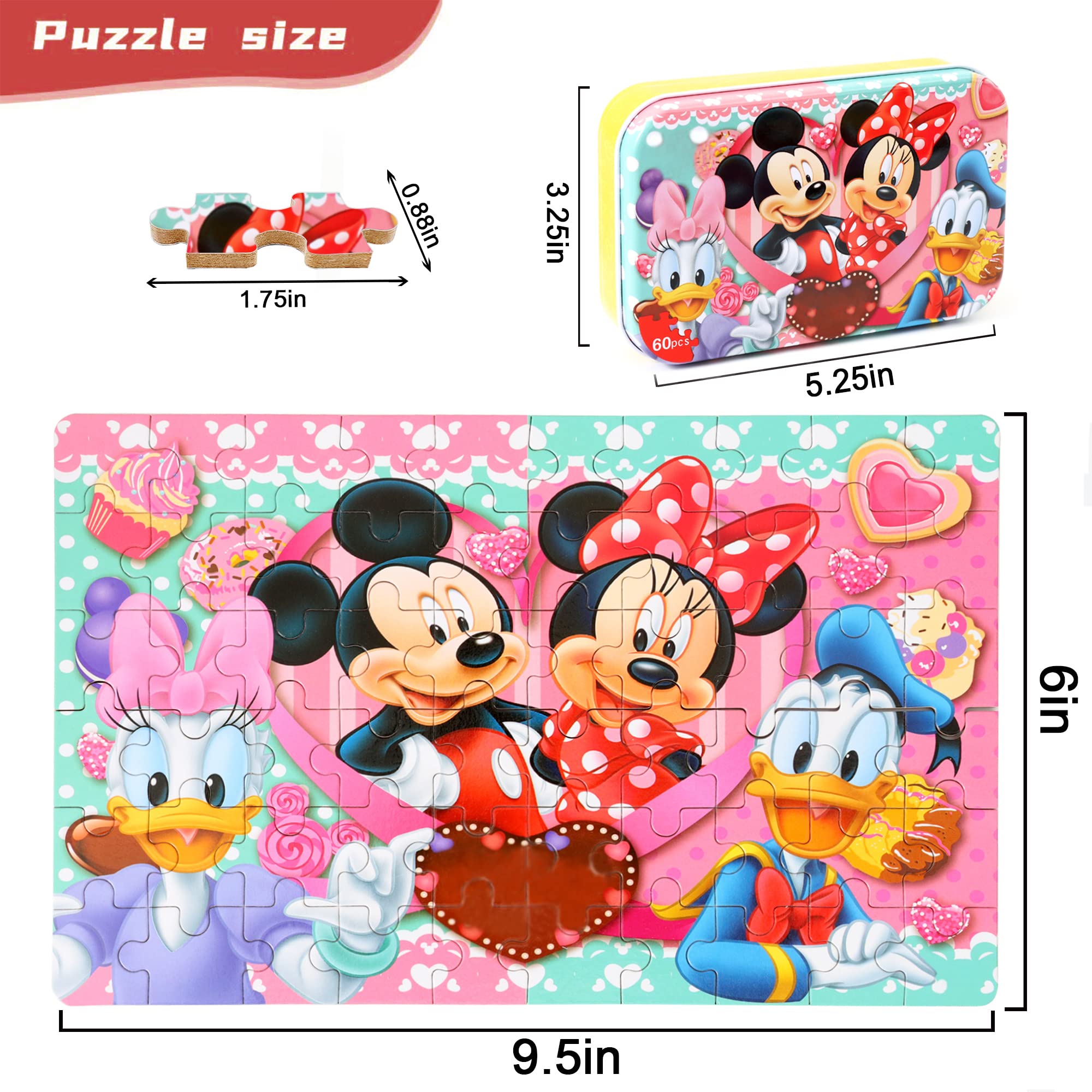 60-Piece Jigsaw Puzzles for Kids Ages 3-8 | Educational Puzzle Toys for Boys & Girls in Metal Box | Perfect Birthday Gifts & Classroom Learning Activities