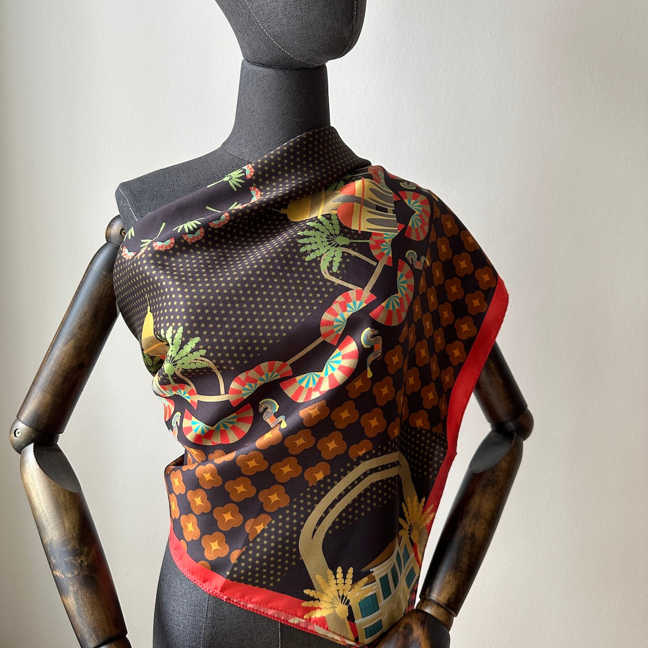 Elegant Kampong Glam Silk Scarf – Premium Handmade Batik Shawl for Women, Perfect for Festivals, Weddings & Special Occasions