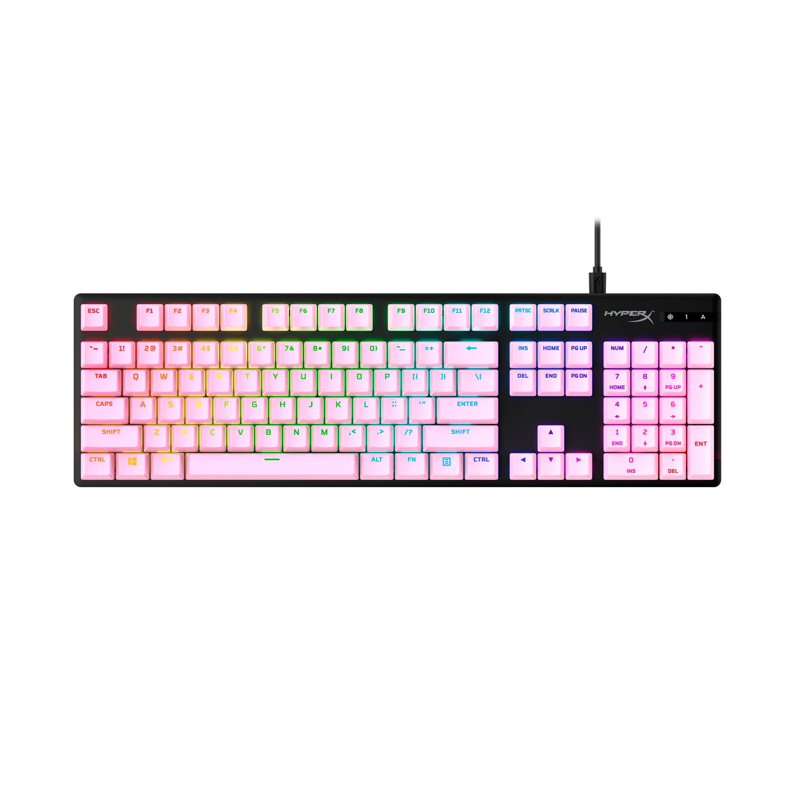 HyperX Full Key Set Keycaps - PBT Double-Shot Keycaps for Mechanical Keyboards - Perfect for Gaming, Typing, and Office Work