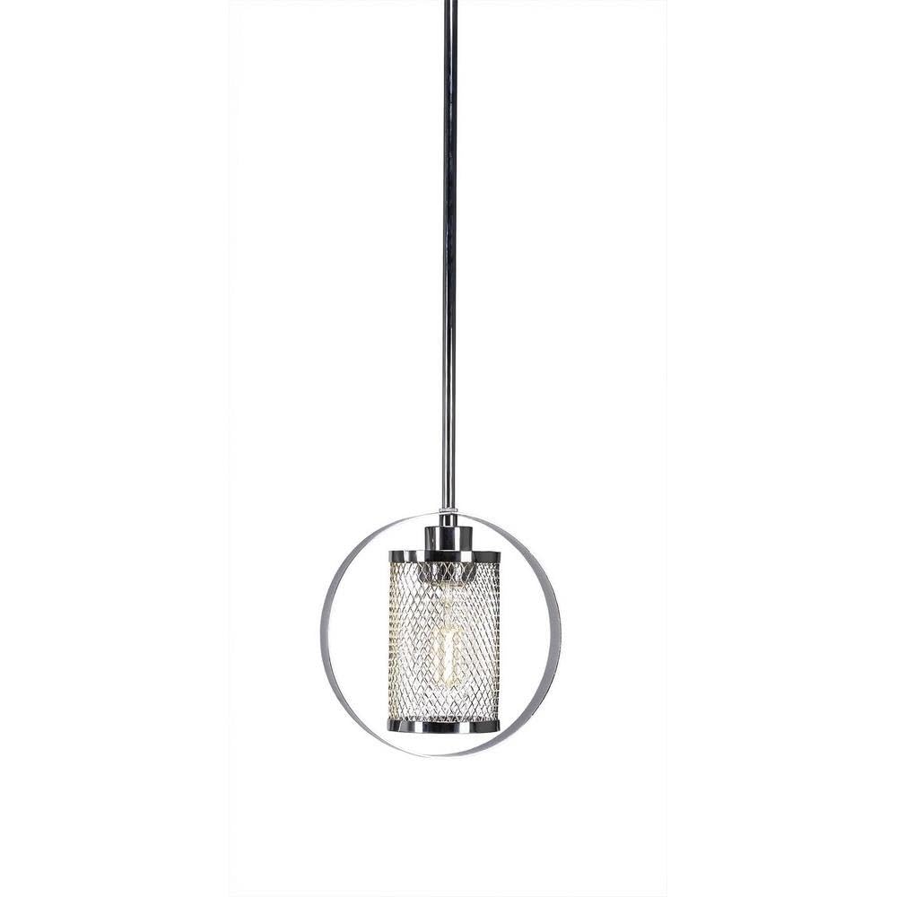 Toltec Lighting 1602-CH-LED18C Infinity 1-Light LED Pendant Light Fixture with Amber Antique Bulb - Perfect for Dining Room, Kitchen Island, or Entryway Lighting