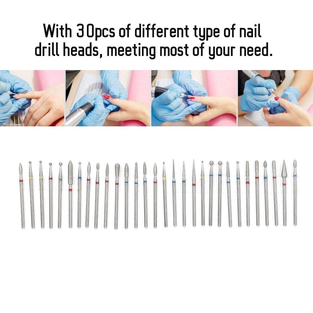 Durable Nail Grind Head Set - Wear & Corrosion Resistant Electric Nail Drill Bits for Professional Manicure & Nail Art | Perfect for Salon, Home Use & DIY Nail Gel Removal