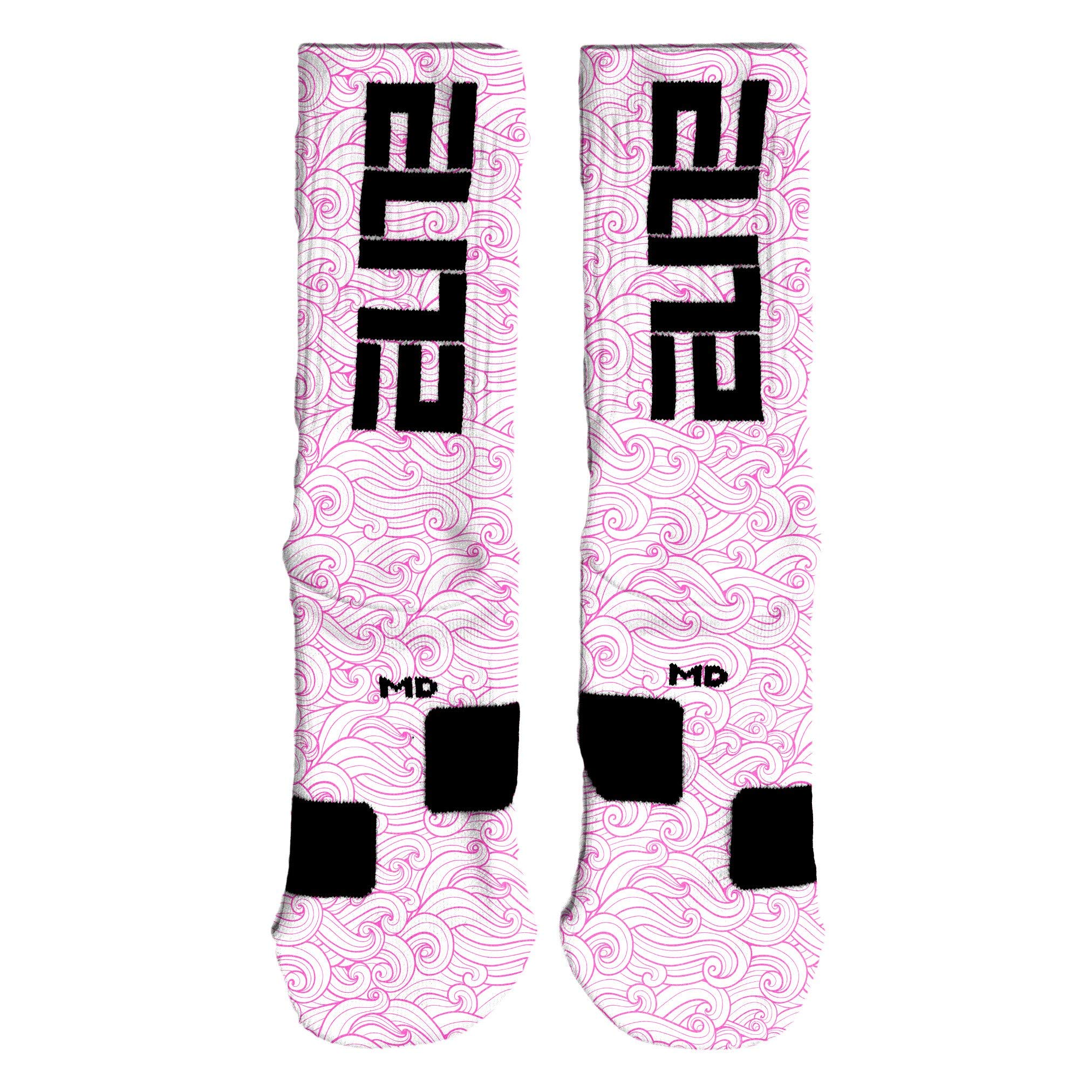 HoopSwagg Spring Waves Easter Custom Elite Crew Socks - Fun Novelty Basketball Socks for Men & Women - Perfect for Easter Gifts, Sports Games, and Casual Wear