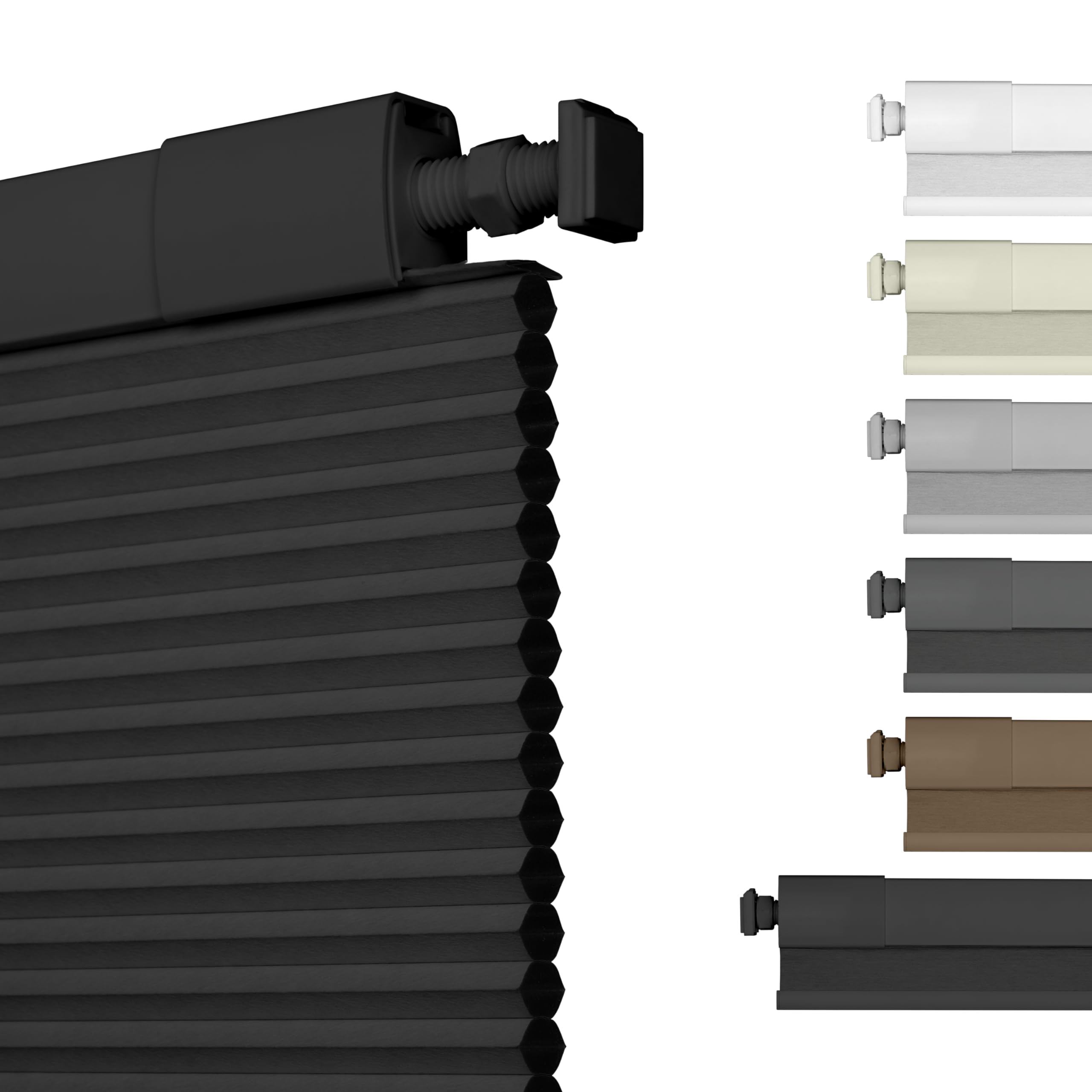 No Drill No Tools Blackout Cellular Shades - Cordless Easy Install Honeycomb Blinds for Windows - Thermal Insulated & Noise Reduction - Custom Size (Blackout-Black) - Perfect for Bedrooms, Nurseries & Home Offices
