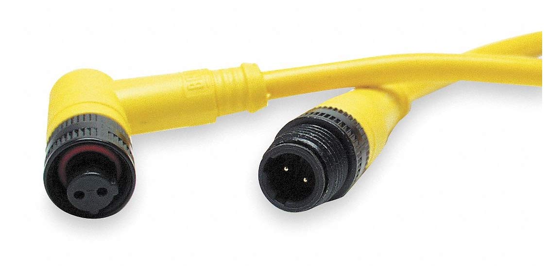 BRAD HARRISON 3-Pin Male Straight Cordset with Dual Keyway - Heavy Duty Industrial Power Cable for Machinery, Equipment, and Automation Systems