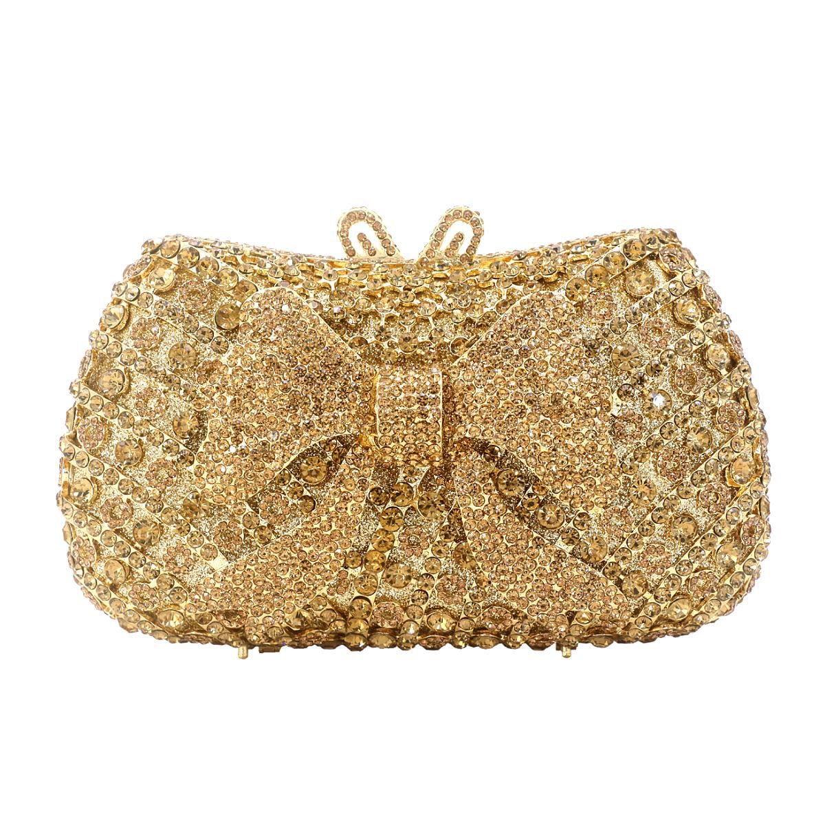 DEBIMY Elegant Rhinestone Bowknot Clutch Purse for Women - Wedding, Party, Prom, Cocktail Evening Bag - Perfect for Formal Events, Date Nights & Special Occasions