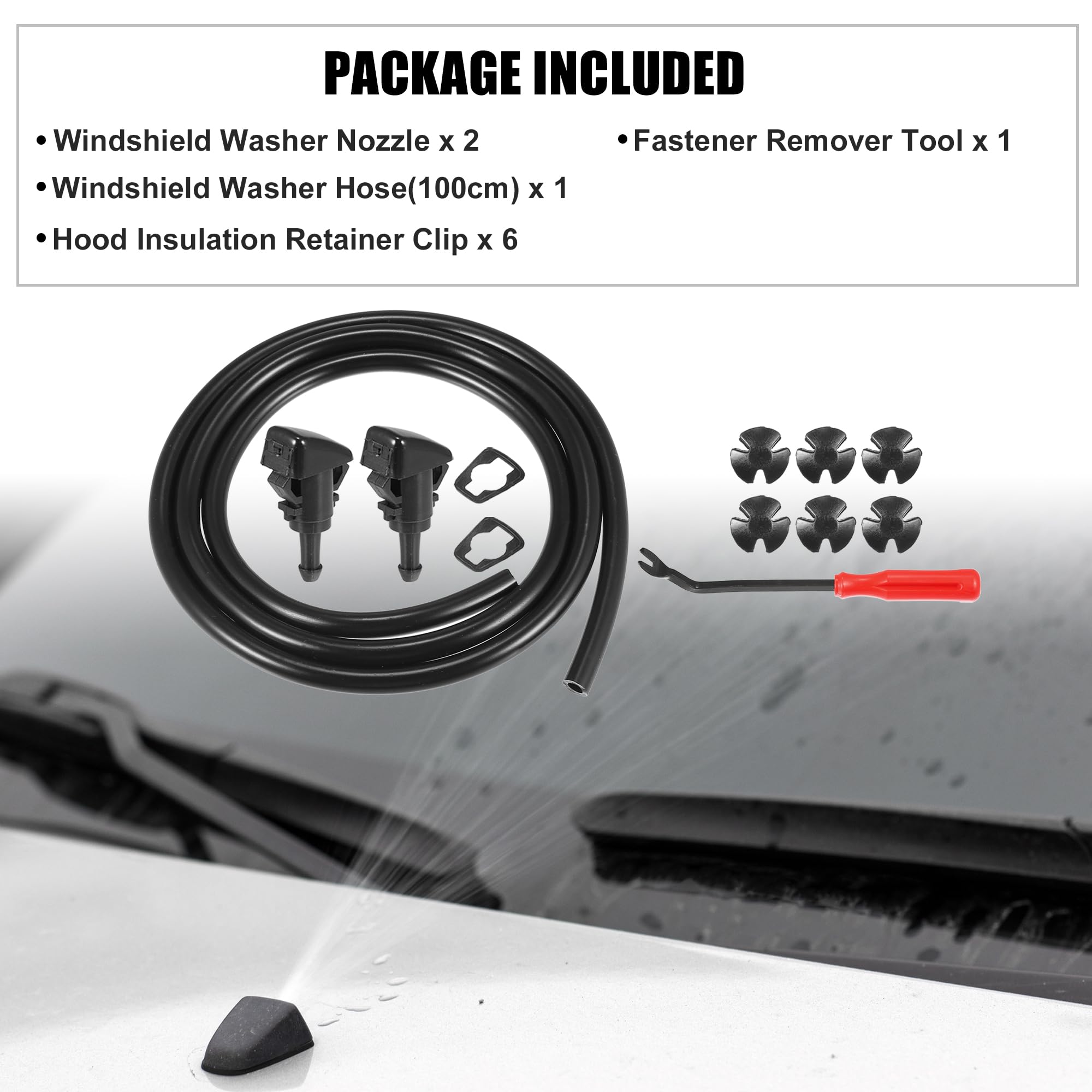 X AUTOHAUX 12-Piece Front Windshield Wiper Washer Nozzle Spray Jet Kit 5113049AA - Compatible with Chrysler 300C (2004-2010), Chrysler 300C Touring (2004-2010), Dodge Charger (2005-2010) - Easy Installation, Improved Windshield Cleaning for Safe Driving in Rain & Snow