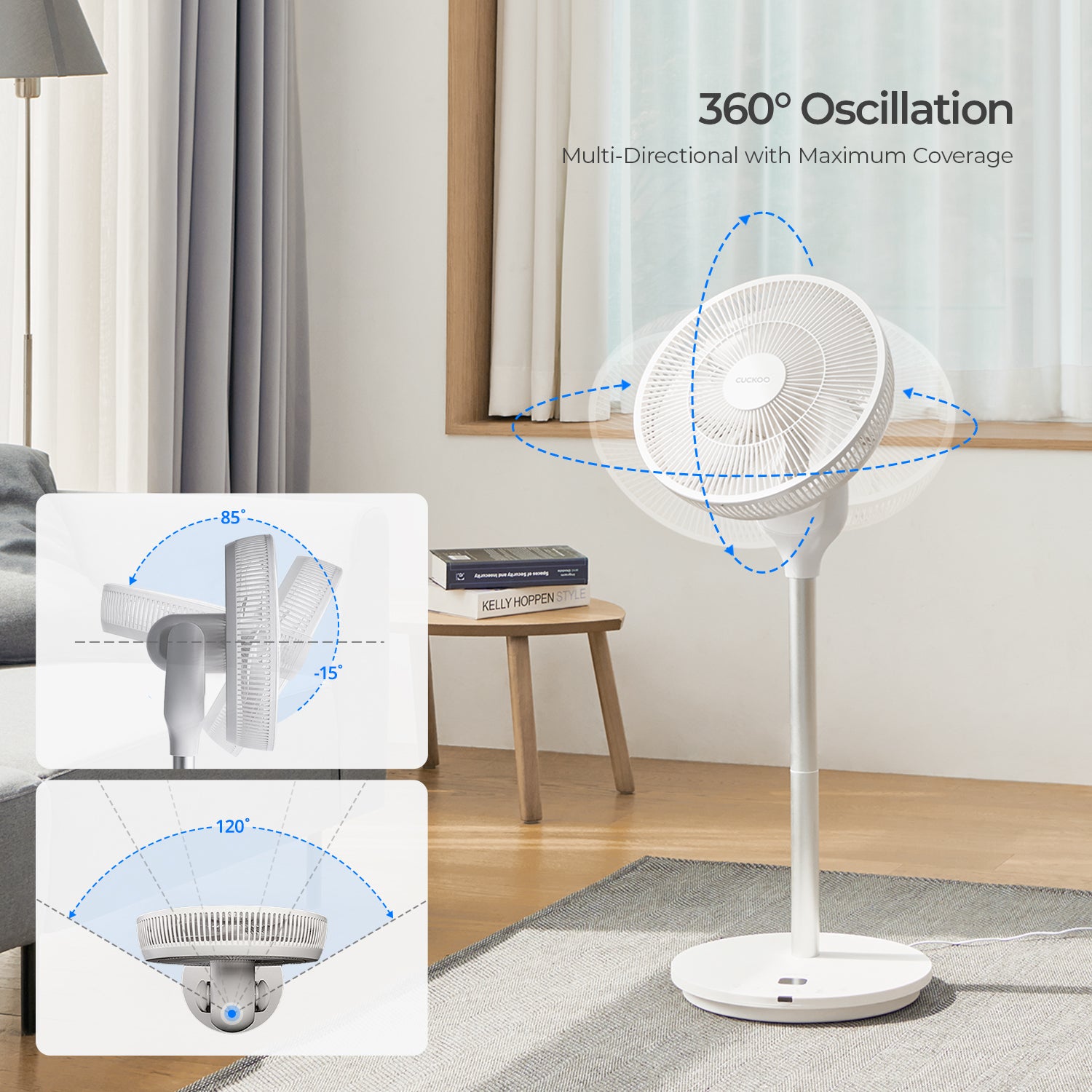Refurbished 360° Rotation Air Circulator Fan - B Grade (Model CF AC1410WH) | Quiet Cooling for Home, Office & Bedroom | Energy Efficient Airflow Circulation