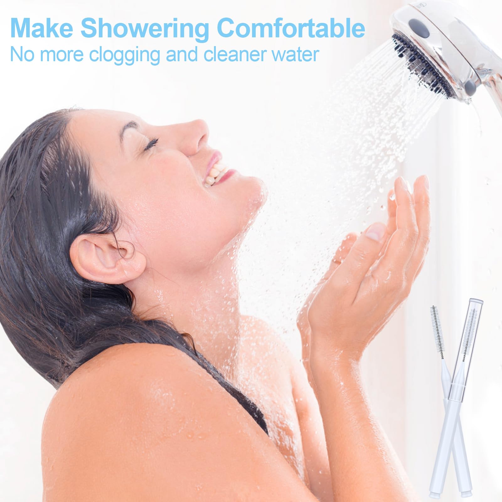 70 PCS Shower Head Cleaning Brush Kit - Stiff Dense Bristles for Small Holes & Gaps - Anti-Clog Showerhead Cleaner Tool - Perfect for Bathroom, Kitchen Faucet & Hard Water Stain Removal