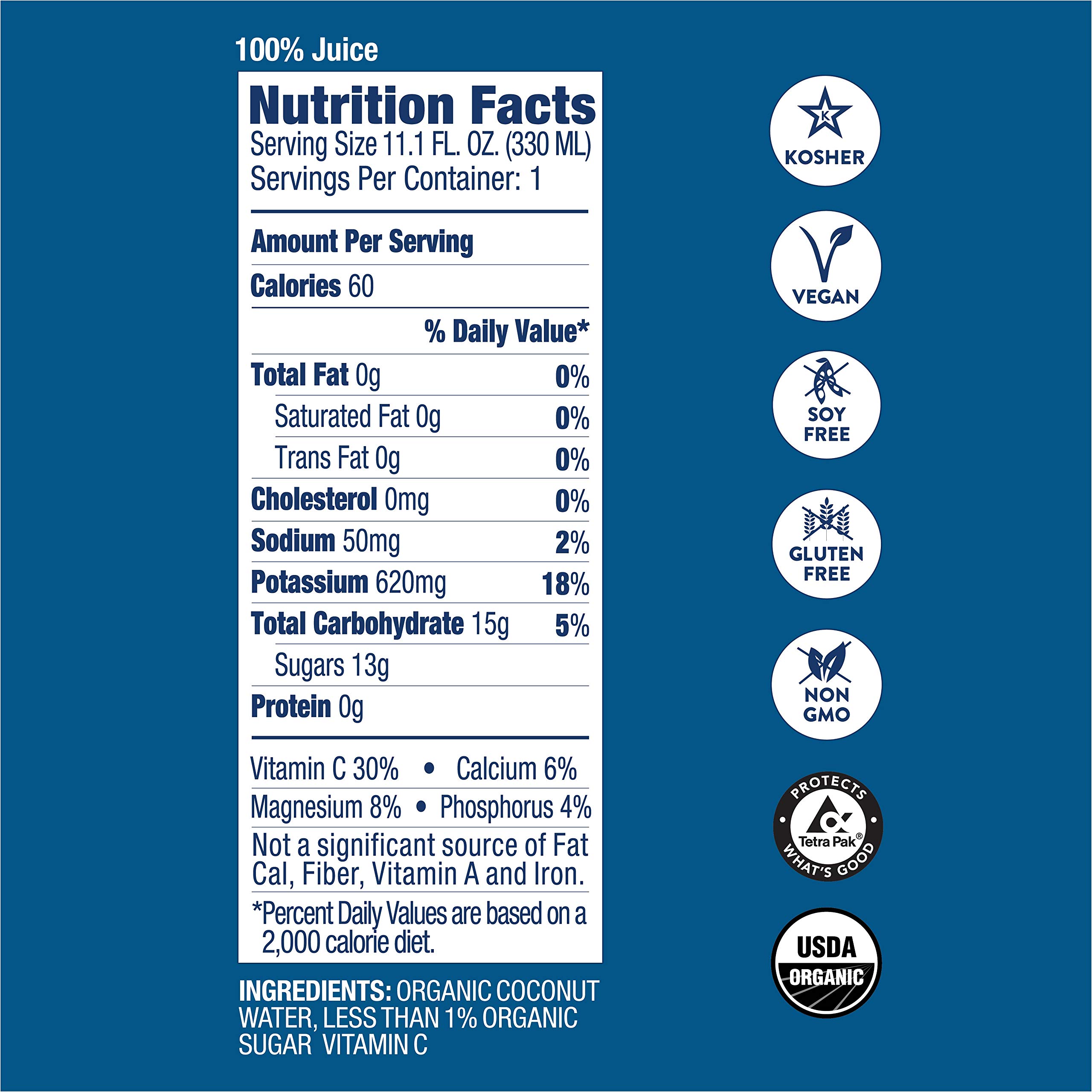 Vita Coco Pure Organic Coconut Water - Natural Hydrating Electrolyte Drink | Healthy Alternative to Coffee, Soda & Sports Drinks | Gluten Free, Non-GMO | 11.1oz (12 Pack) | Perfect for Workouts, Travel & Daily Hydration