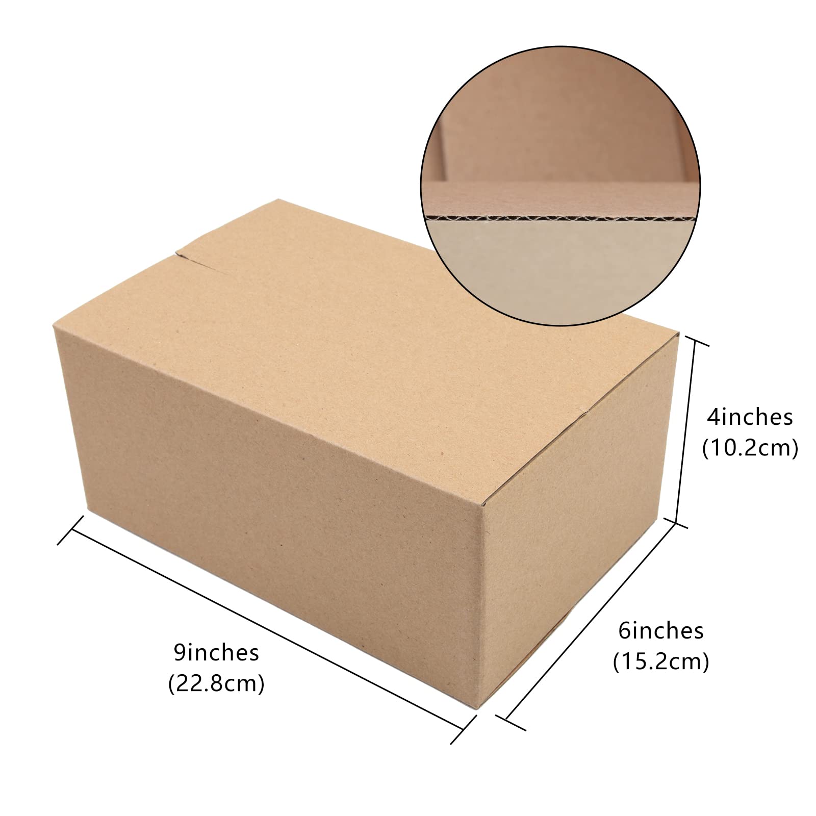 25 Pack 9x6x4 Inch Kraft Shipping Boxes - Small Business Packaging for Ecommerce & Mailing