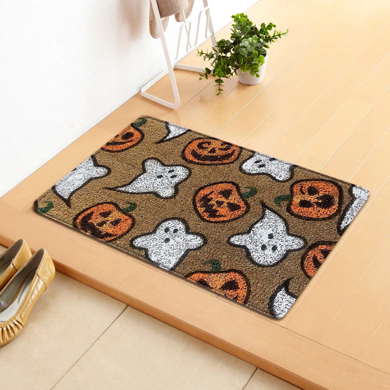 HUABUFV Halloween Doormat - Non-Slip Welcome Mat for Indoor/Outdoor Use - 45x75cm Halloween Decor - Perfect for Front Door, Porch, and Party Entrance
