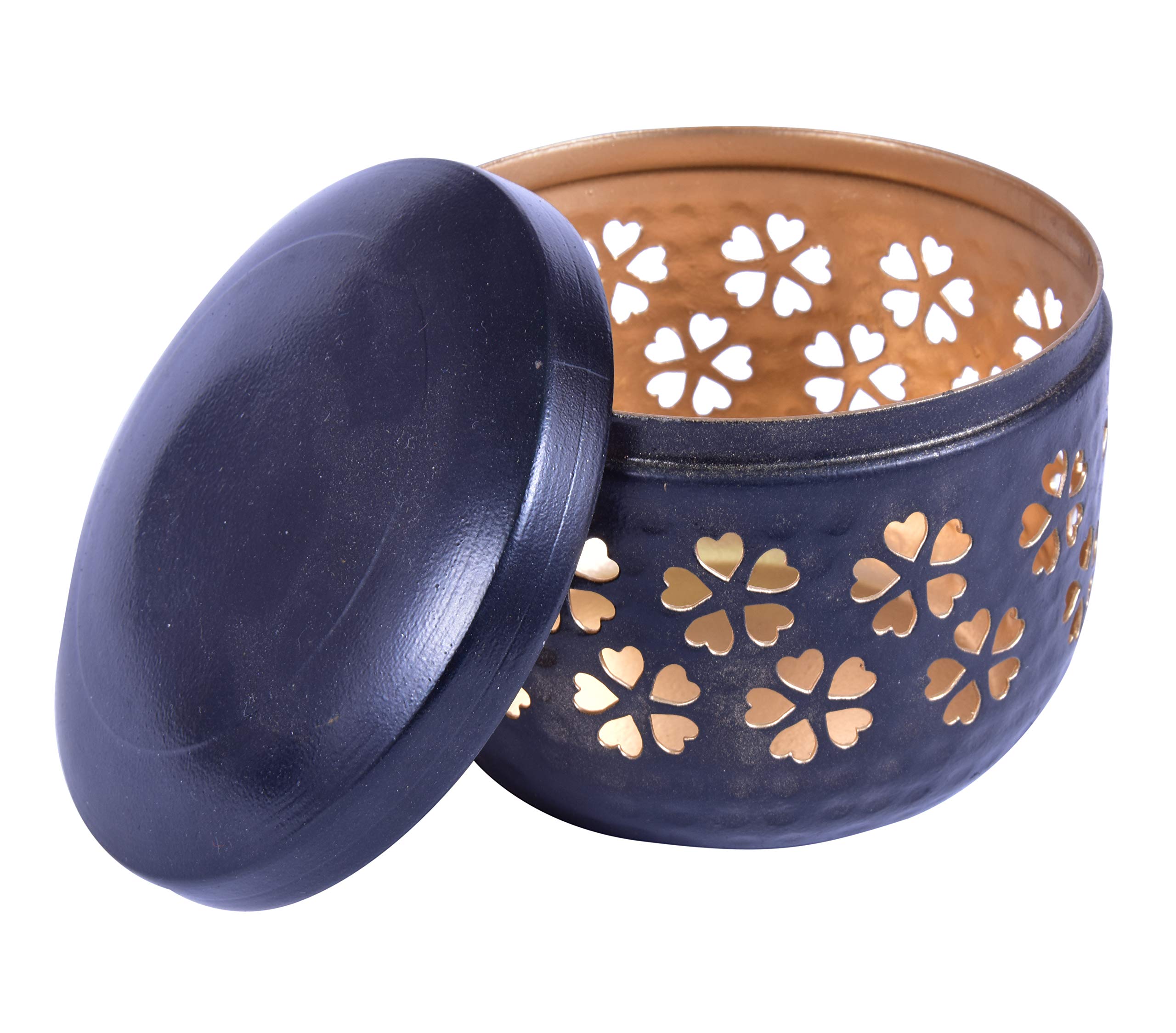 Handmade Romantic Black Tealight Candle Holder - Wedding Table Decor, Party Centerpiece, Home Décor & Aromatherapy Votive - Perfect for Romantic Dinners, Spa Nights and Holiday Decorations
