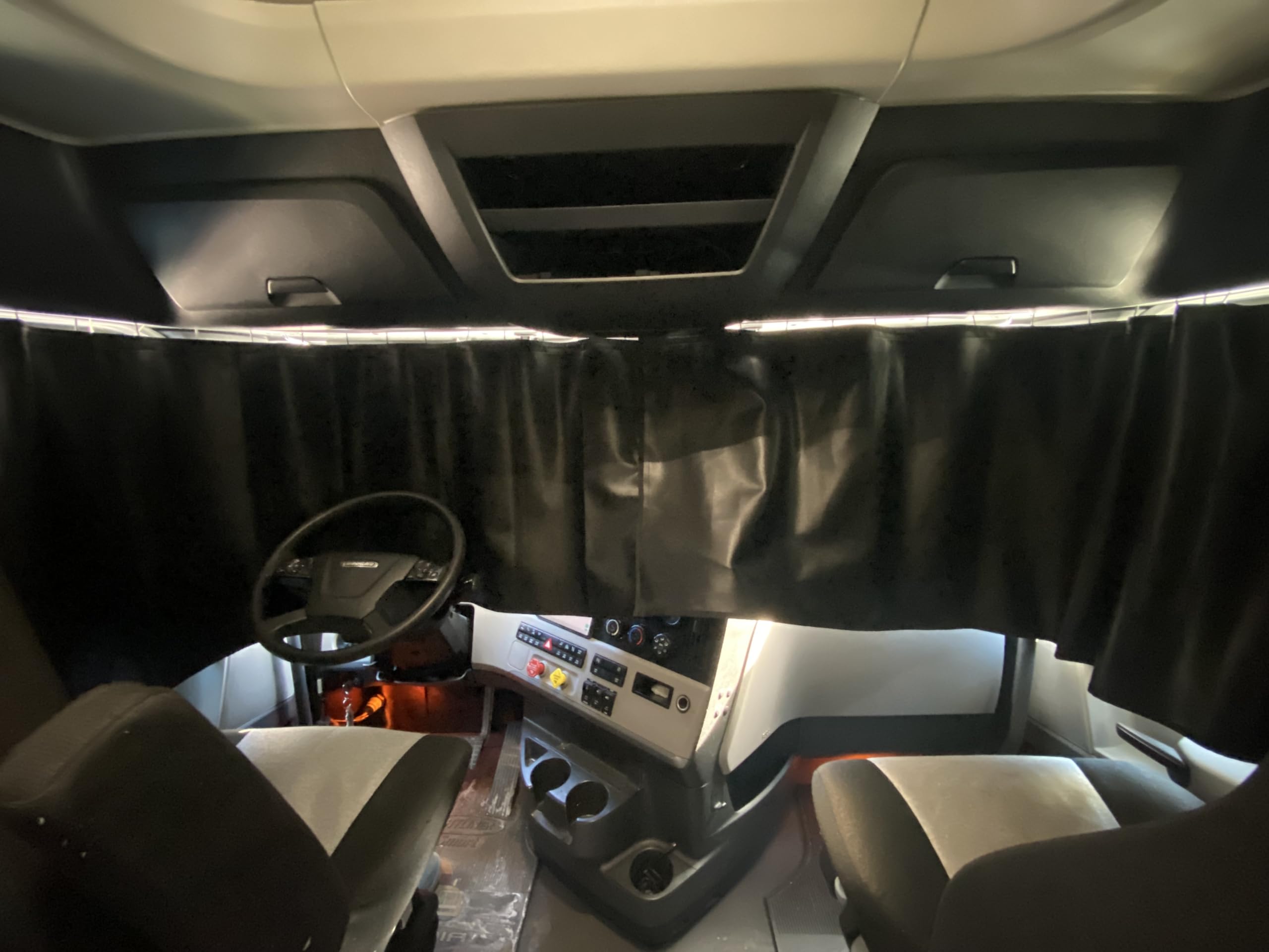 Freightliner Cascadia 2008-2025 Windshield Sun Shade Curtains - Left & Right Side Sun Protection for Truck Drivers | Blocks UV Rays & Reduces Heat in Cab