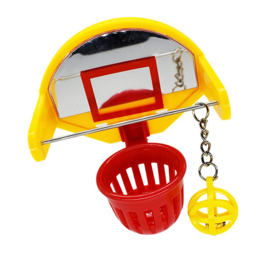 TEHAUX Mini Basketball Toy for Parrots - Interactive Chew Toy & Training Accessory for Budgies, Parakeets, Canaries | Fun Cage Activity for Bird Enrichment & Exercise