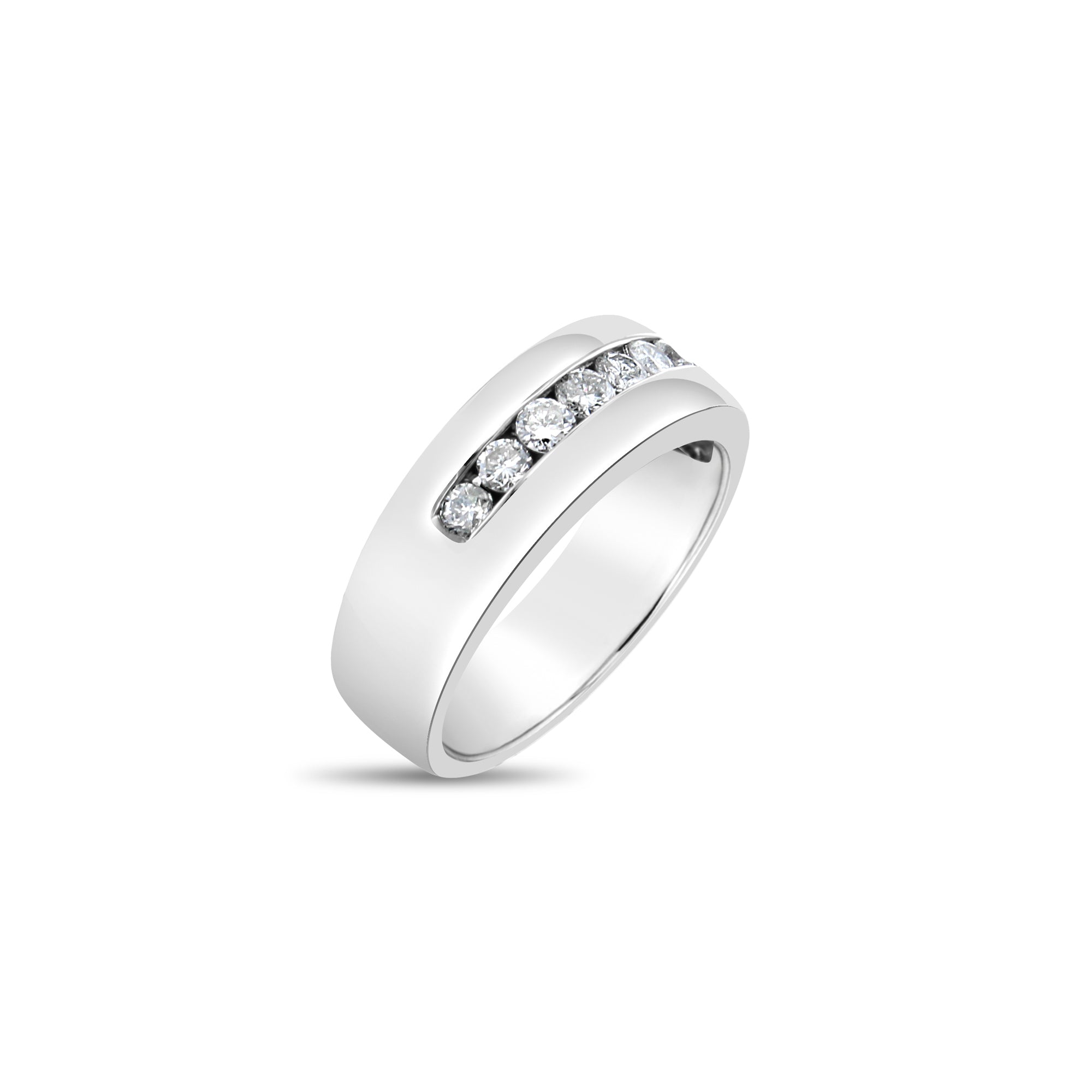 0.50 Carat Wide Channel Set Diamond 14k White Gold Wedding Band for Women - Elegant Bridal Ring for Engagement, Anniversary & Special Occasions