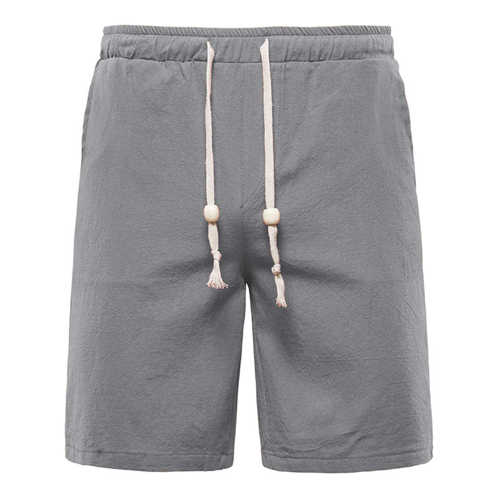 OSTELY Men's Linen & Cotton Shorts - Breathable Summer Casual Shorts for Beach, Sports, and Outdoor Activities | Quick-Dry Comfortable Athletic Short Pants for Running, Gym, Travel, and Lounge Wear