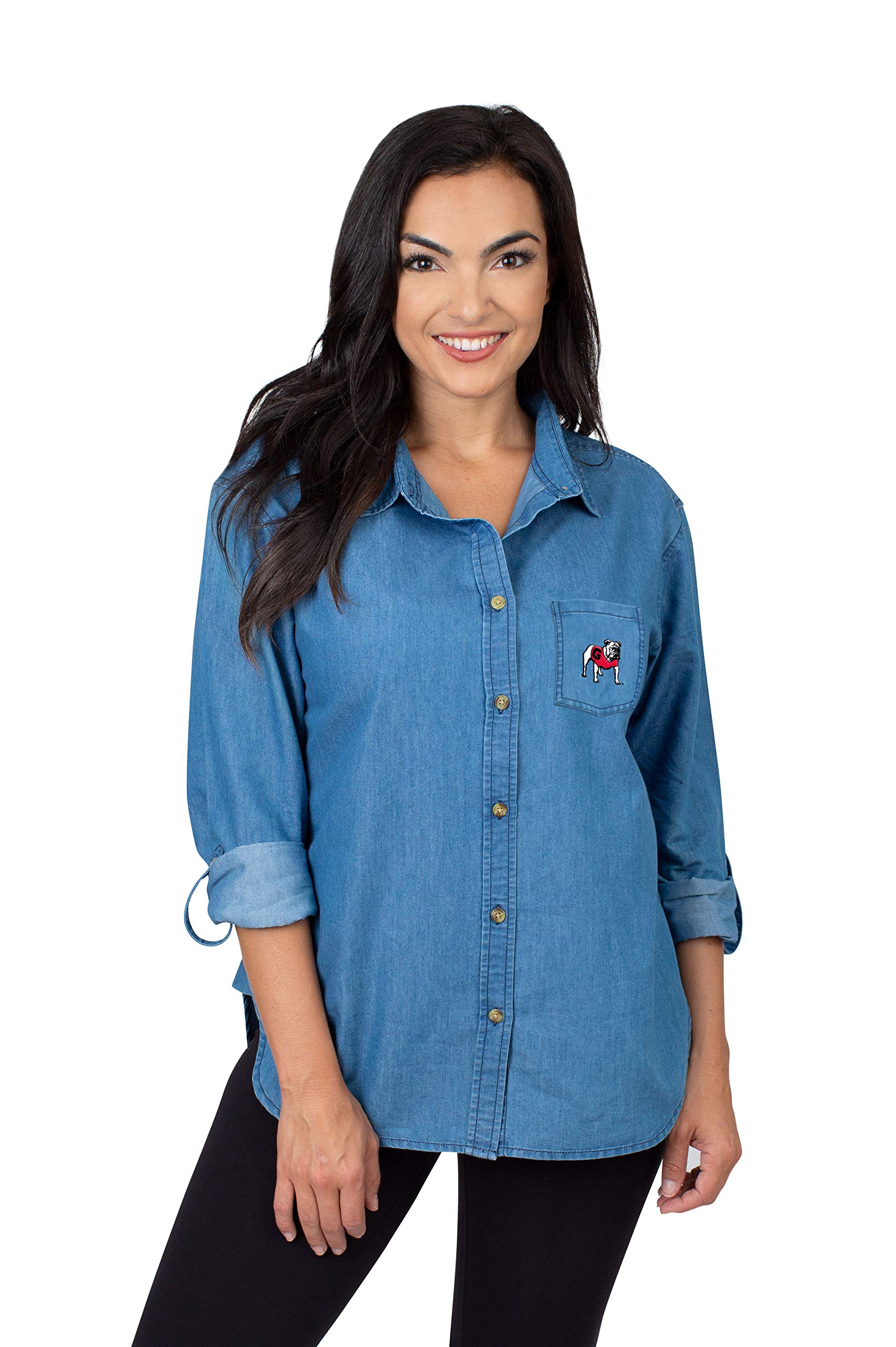 UG Apparel Women's Denim Shirt - Classic Long Sleeve Button Down Top for Casual & Office Wear | Perfect for Layering, Date Nights & Weekend Outfits
