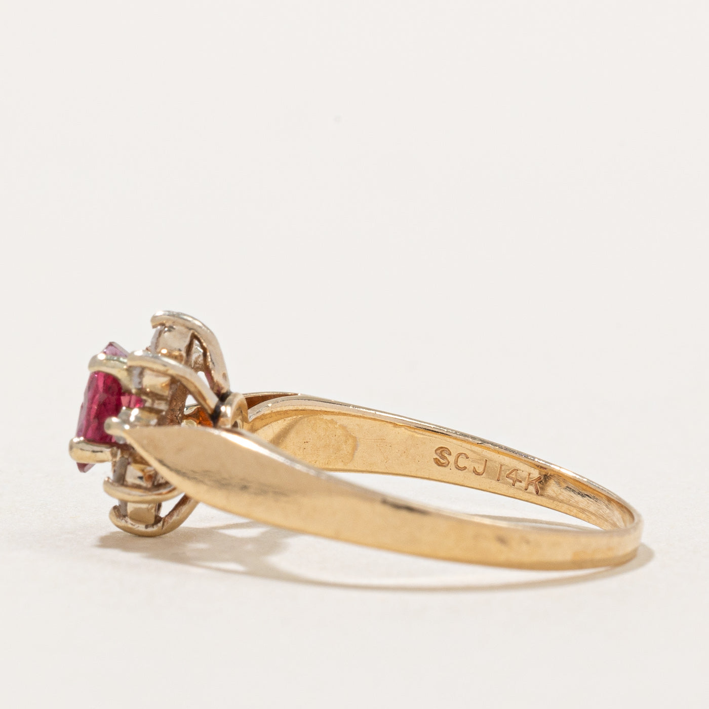 Exquisite Ruby & Diamond Halo Ring | 0.54ct Center Stone & 0.08ctw Diamond Accents | Size 6 | Perfect for Engagement, Anniversary & Special Occasion Gifts
