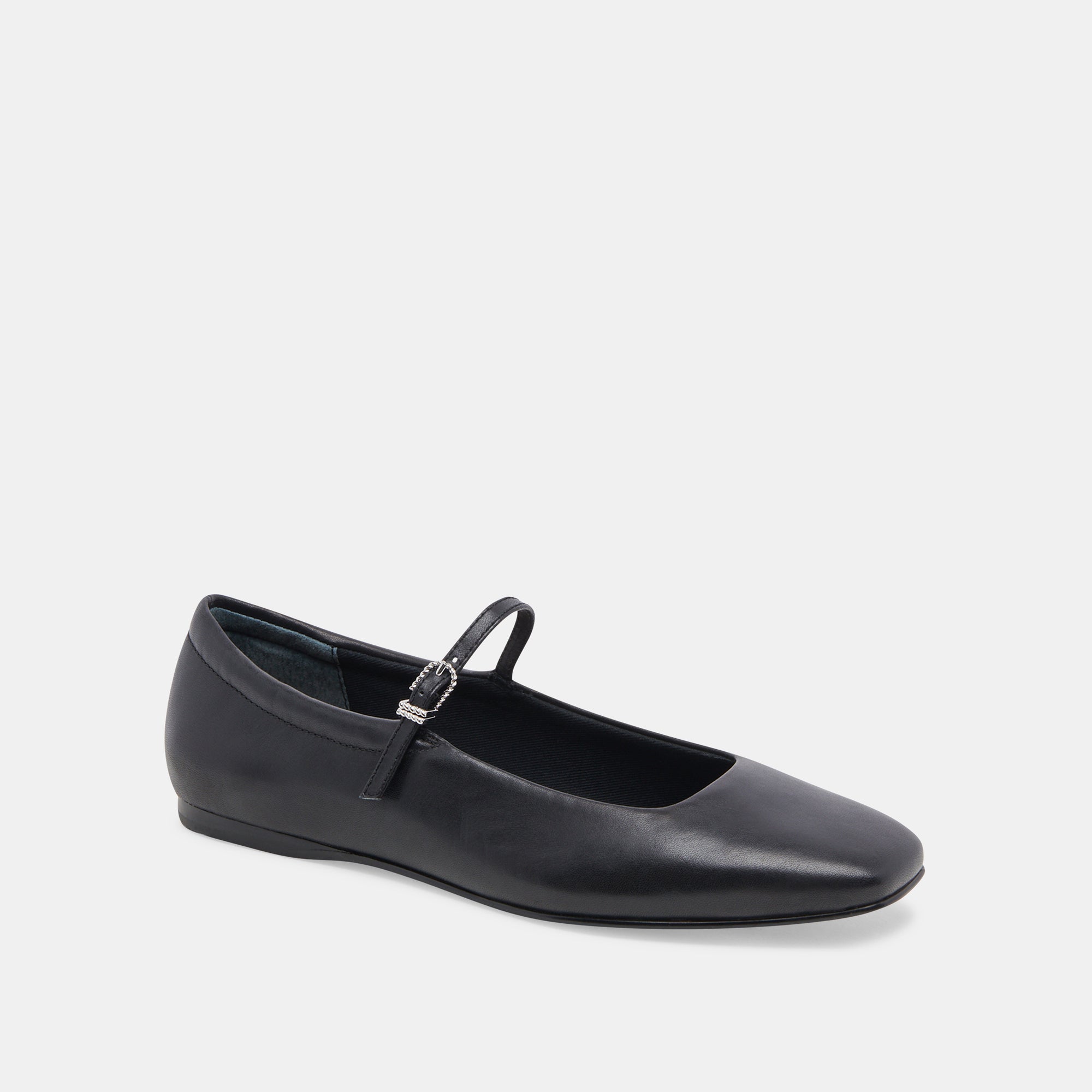 REYES Wide Ballet Flats for Women - Black Leather Comfortable Slip-On Shoes | Perfect for Casual Wear, Office & Travel