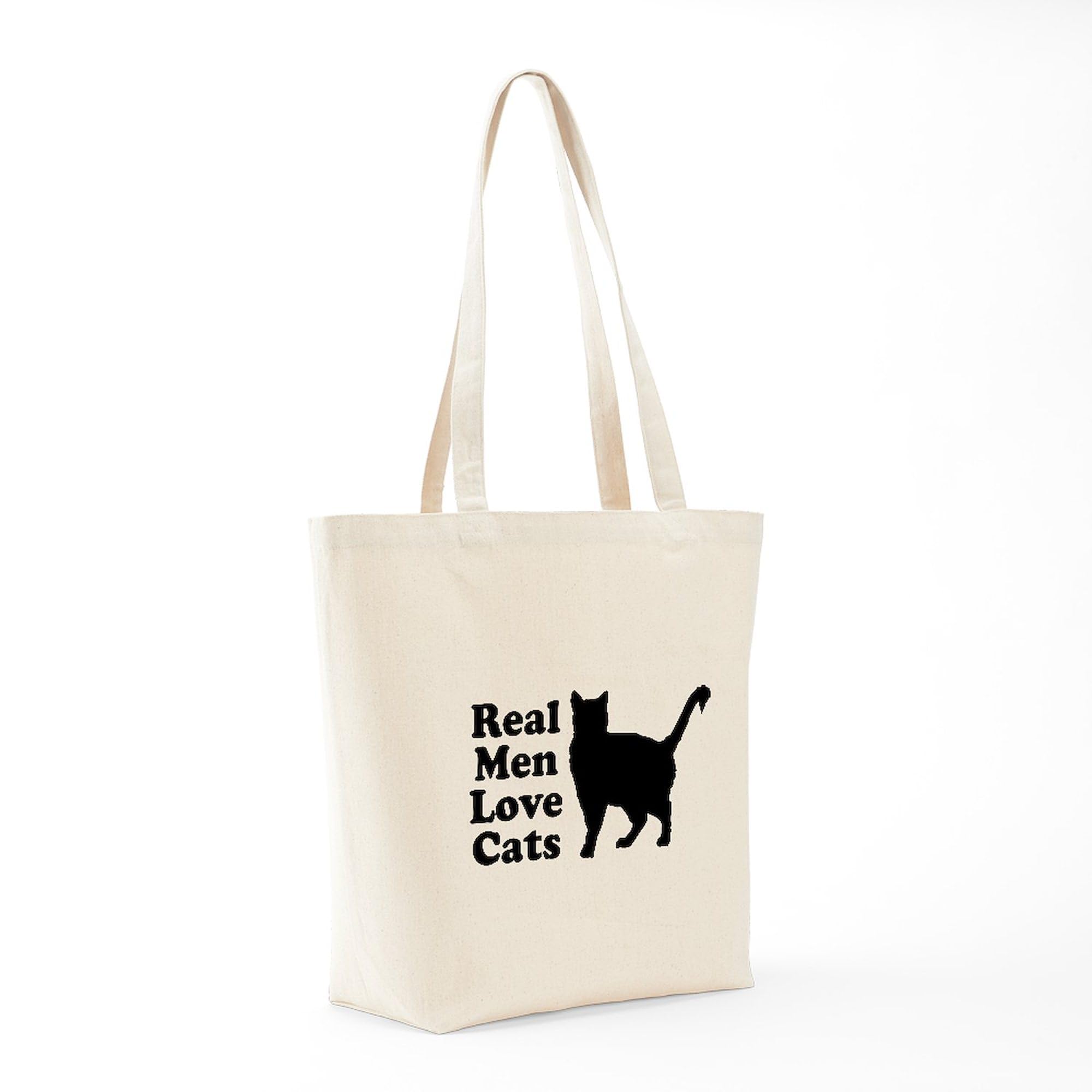 Real Men Love Cats Tote Bag - Natural Canvas Reusable Shopping Bag for Groceries, Beach & Everyday Use | Eco-Friendly Cotton Tote