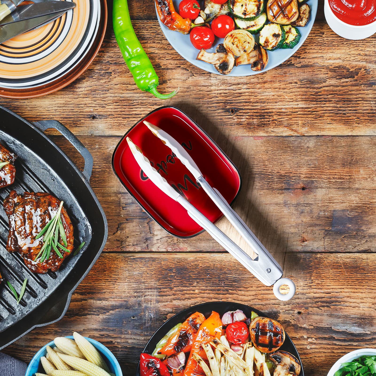 **Large Heat-Resistant Ceramic Spoon Rest for Stove Top & Kitchen Counter - Red Cooking Utensil Holder for Spoons & Ladles - Perfect for Cooking, Serving & Decorating Your Kitchen**