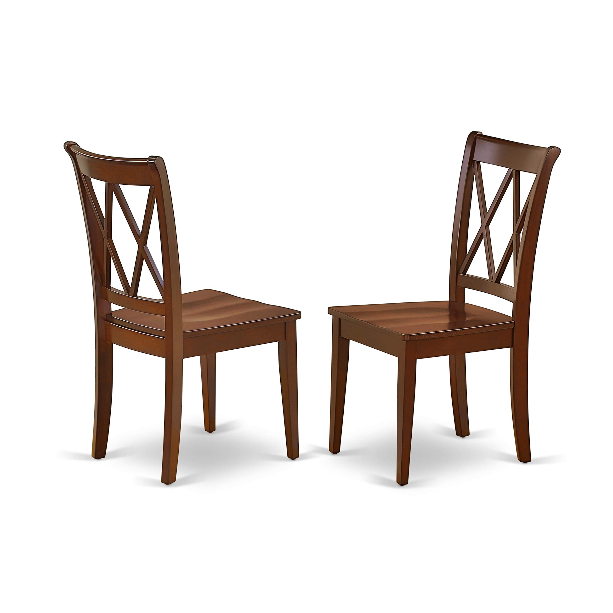 East West Furniture 5-Piece Mahogany Dining Set with Round Pedestal Table & 4 Chairs - 42x42 Inch Kitchen Table Set for Small Spaces, Breakfast Nook, and Apartment Dining Room