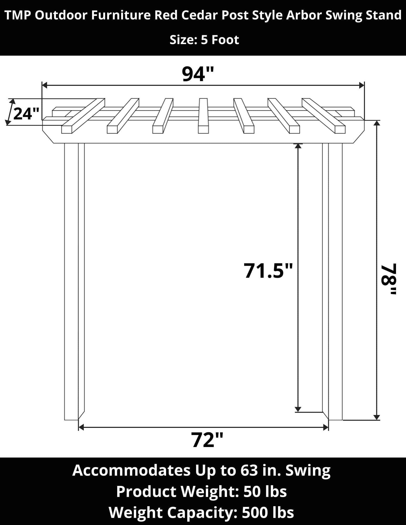 Premium Red Cedar Arbor Swing Stand for Outdoor Patio, Garden, and Backyard – Heavy-Duty Wooden Swing Frame for Relaxation and Leisure Time