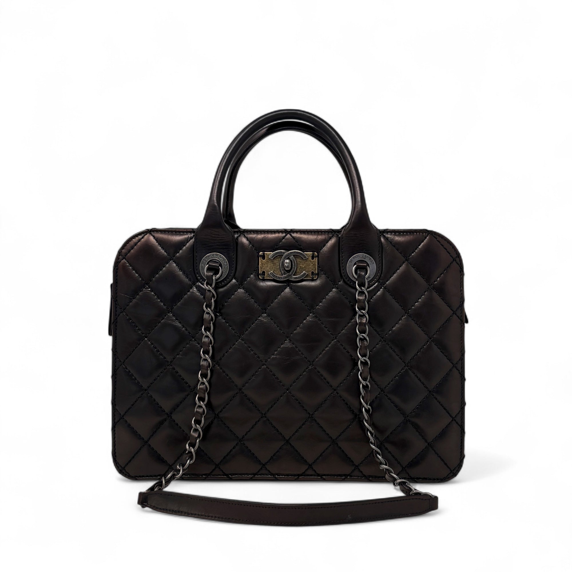 Chanel Metallic Brown Leather Shopping Tote Bag for Women - Luxury Designer Handbag for Work, Travel & Everyday Use