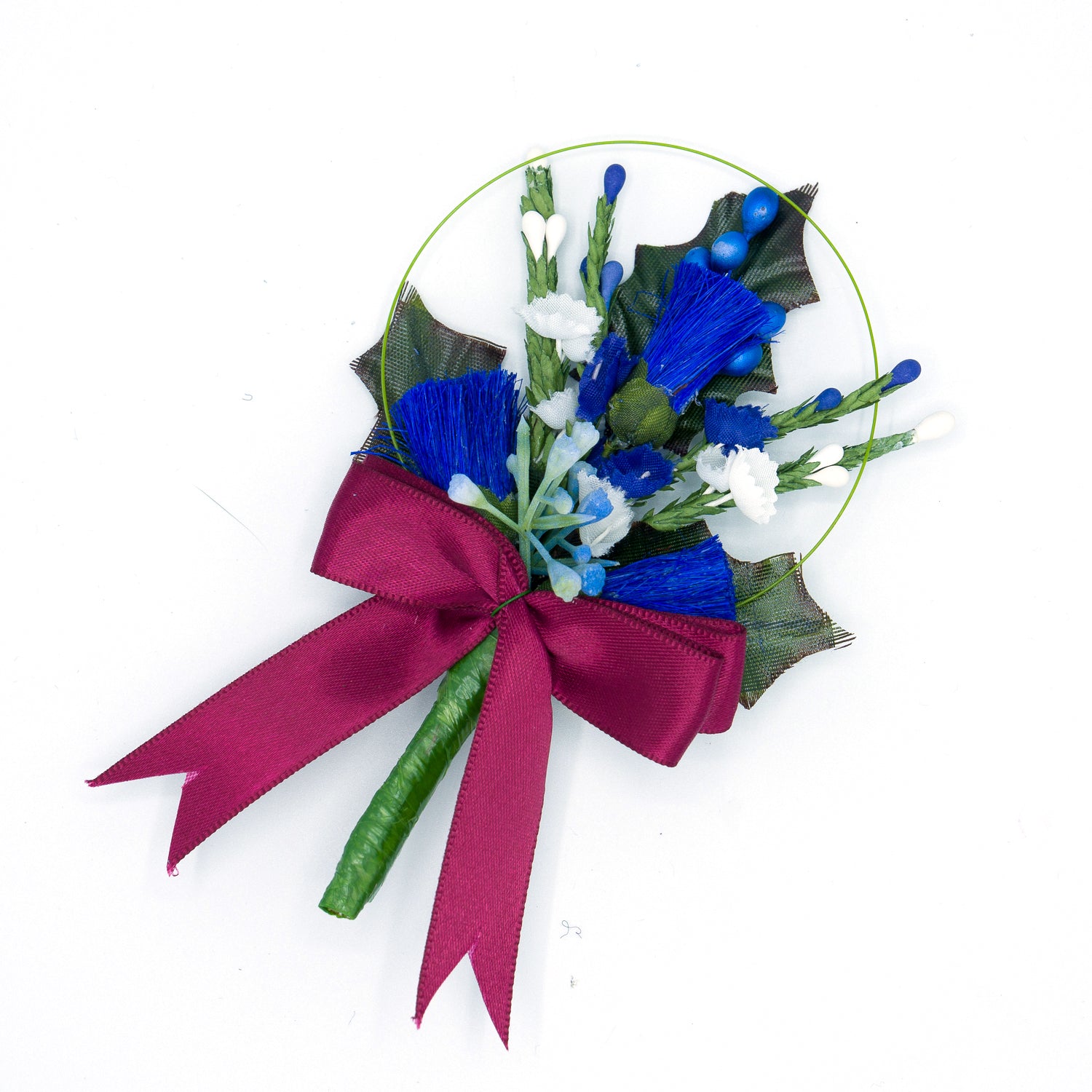Heather Buttonhole Wine Ribbon - Elegant Floral Accessory for Weddings, Bridal Bouquets, and Special Events