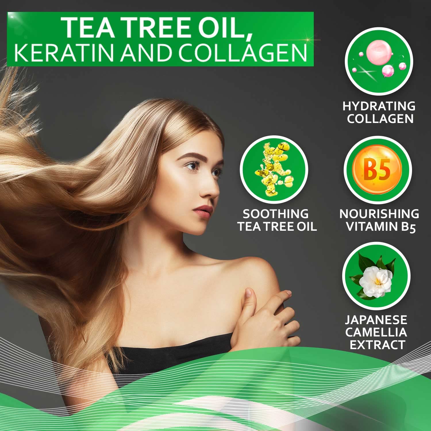 BELLISSO Tea Tree Oil Shampoo & Conditioner Set - Natural Scalp Care for Dandruff & Itchy Scalp - Perfect for Daily Hair Wash & Scalp Refreshment
