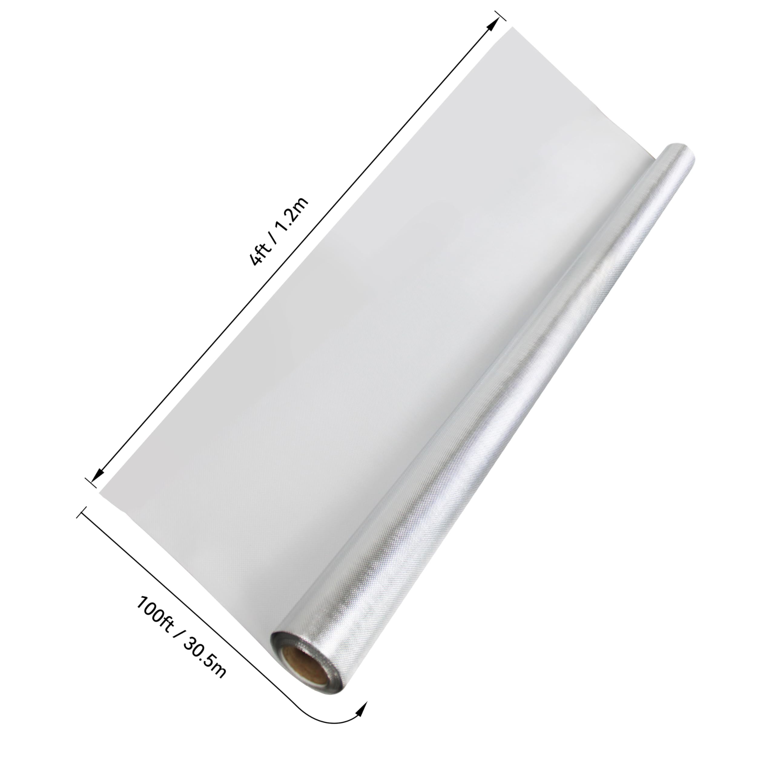 HFS(R) 6Mil Diamond Reflective Film Foil Roll - 4ft x 100ft - High Reflectivity Grow Room & Greenhouse Covering for Enhanced Plant Growth - Perfect for Hydroponics, Indoor Gardening, and Light Optimization