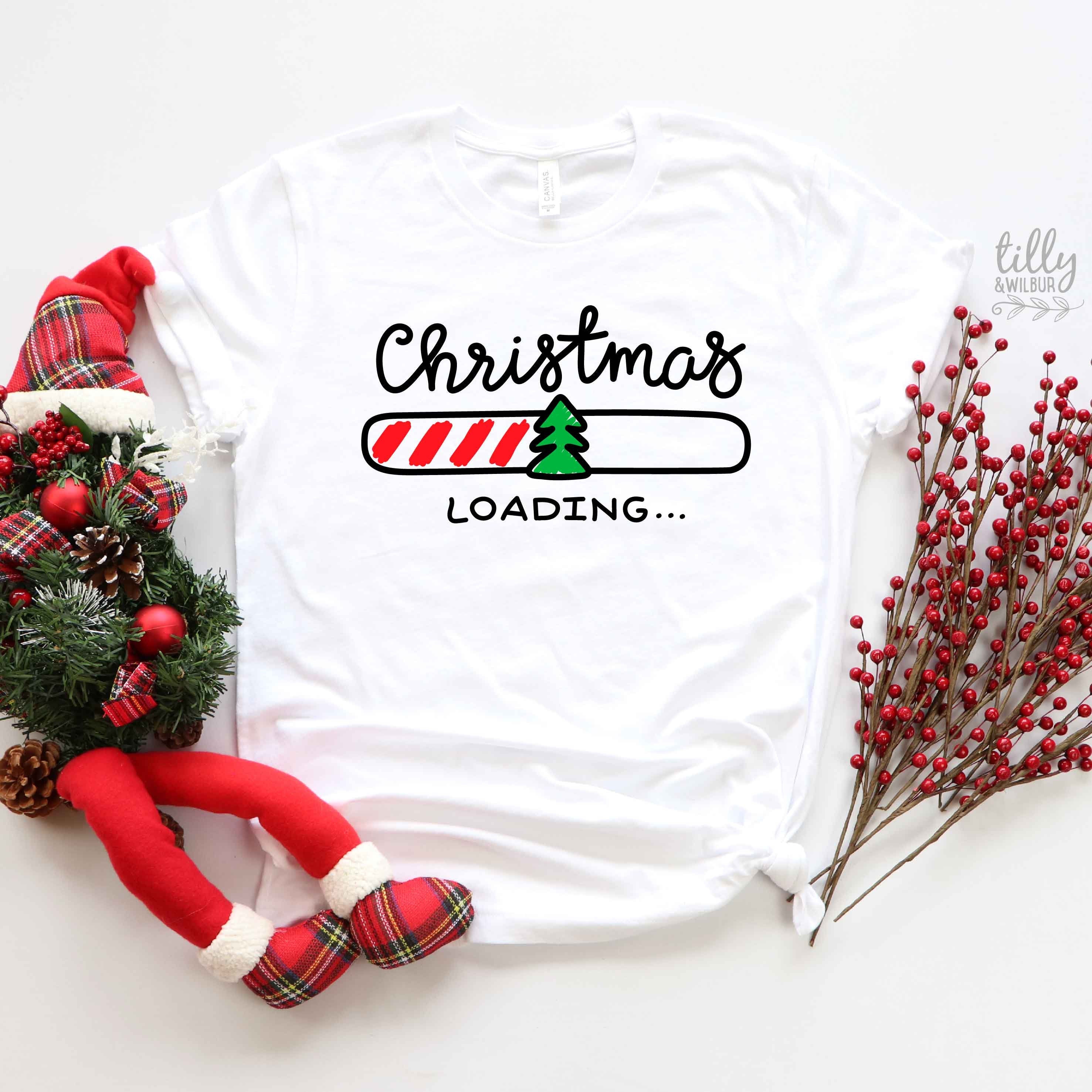 Christmas Loading T-Shirt - Festive Holiday Graphic Tee for Men & Women - Multiple Colors Available - Perfect for Xmas Parties & Gifts