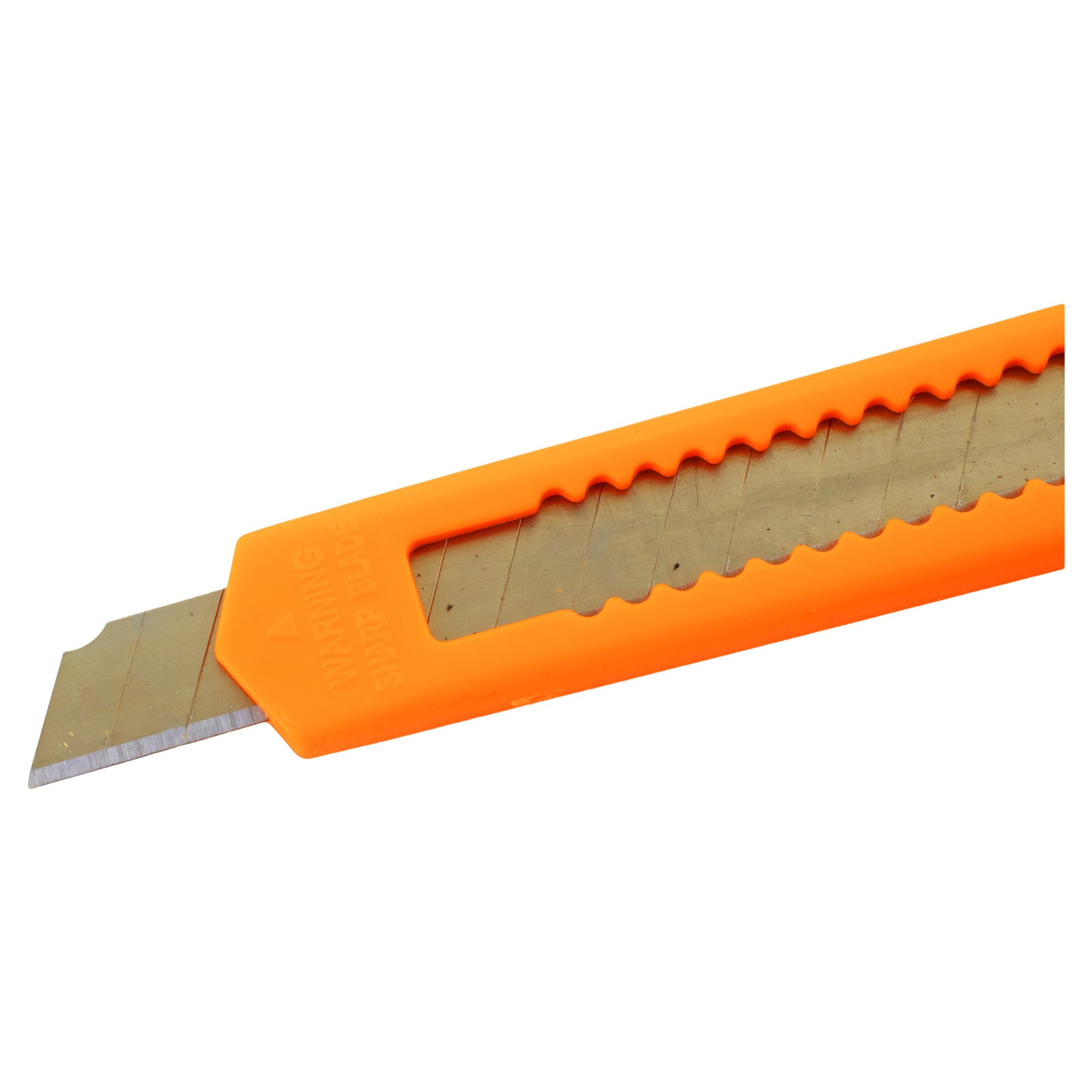 5-Pack Small Neon Orange Utility Knives with Snap-Off 9MM Blades - Heavy Duty Box Cutters for Warehouse, Office & DIY Projects