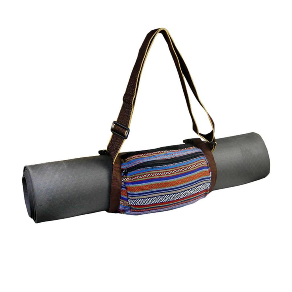 UVWXYZ National Wind Sports & Fitness Yoga Mat with Shoulder Bag - Portable, Adjustable Buckle, Ethnic Style (31x27cm) - Perfect for Yoga, Gym, Travel & Outdoor Activities