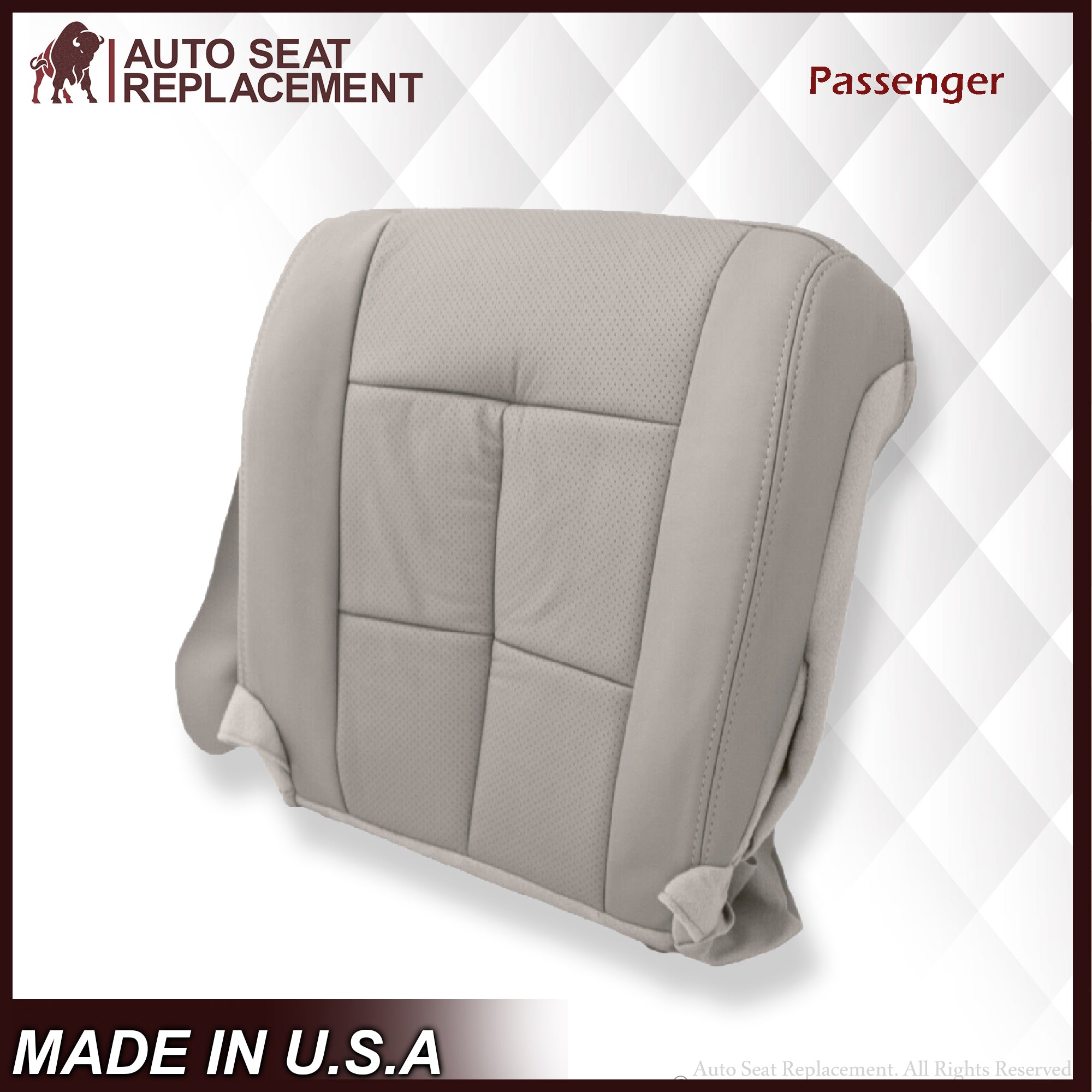 2007-2014 Lincoln Navigator Bottom Seat Cover - Medium Light Stone Gray Leather or Vinyl Replacement - Perfect for Car Interior Protection & Customization