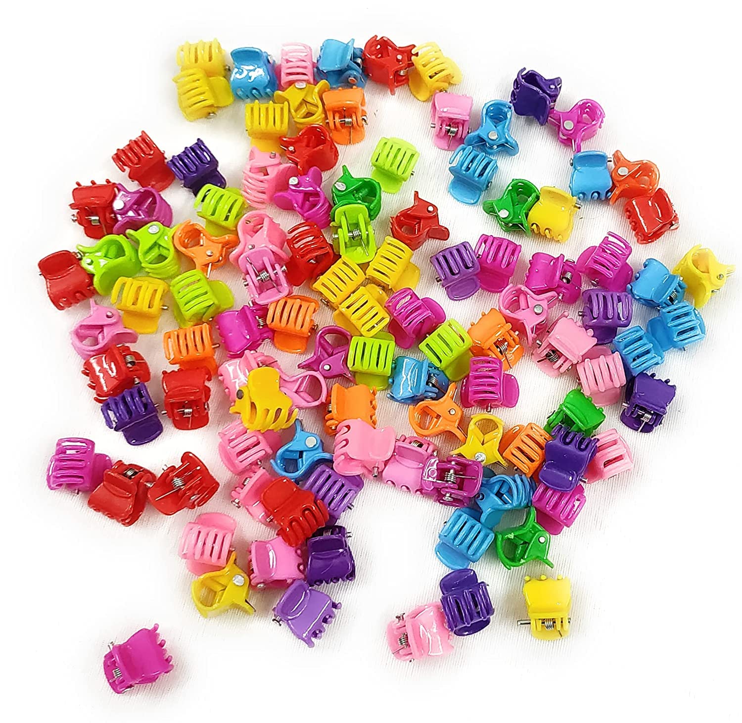 Mini Hair Claw Clips for Women & Girls - 20 Pack Colorful Plastic Hairpins, Hair Braids Maker Beads Accessories for Baby/Girls/Women | Perfect for School, Parties & Daily Hairstyles