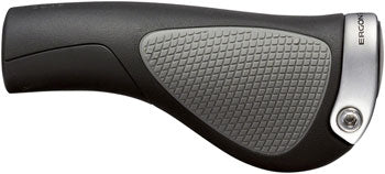 Ergon GP1 Lock-On Bike Grips - Black/Gray, Standard/Large Size, Comfortable & Secure Pair for Mountain & Road Biking | Perfect for Long-Distance Cycling & Commuting