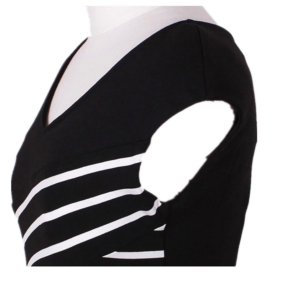 Shiratori Striped Stitched Pencil Dress for Women - Elegant Office & Party Wear - Perfect for Business, Cocktail Events & Evening Outings