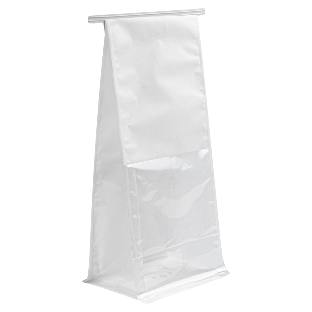 Premium White Cotton Paper Tin Tie Bags with Clear Window - 5