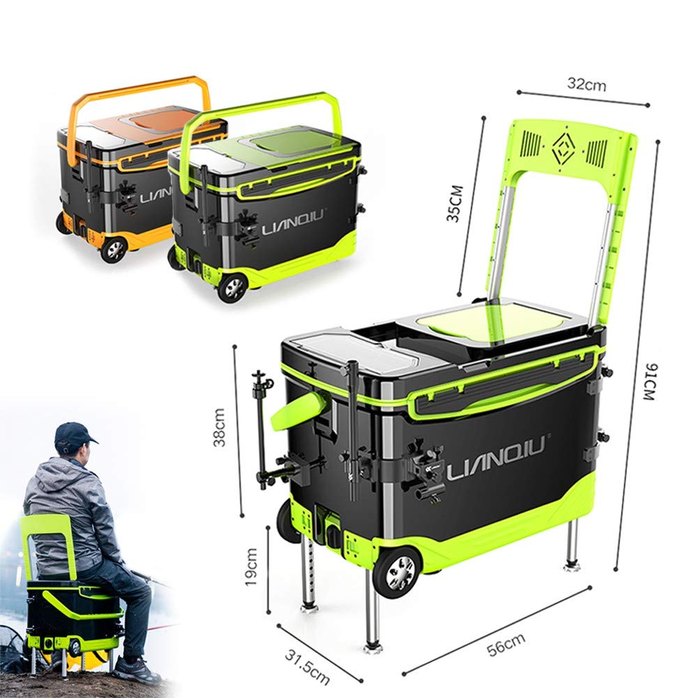 Premium Tackle Storage Box - 36L Multifunctional Portable Fishing Seat & Gear Organizer for Saltwater & Freshwater Fishing - Durable Plastic Case for Boat, Shore & Kayak Anglers